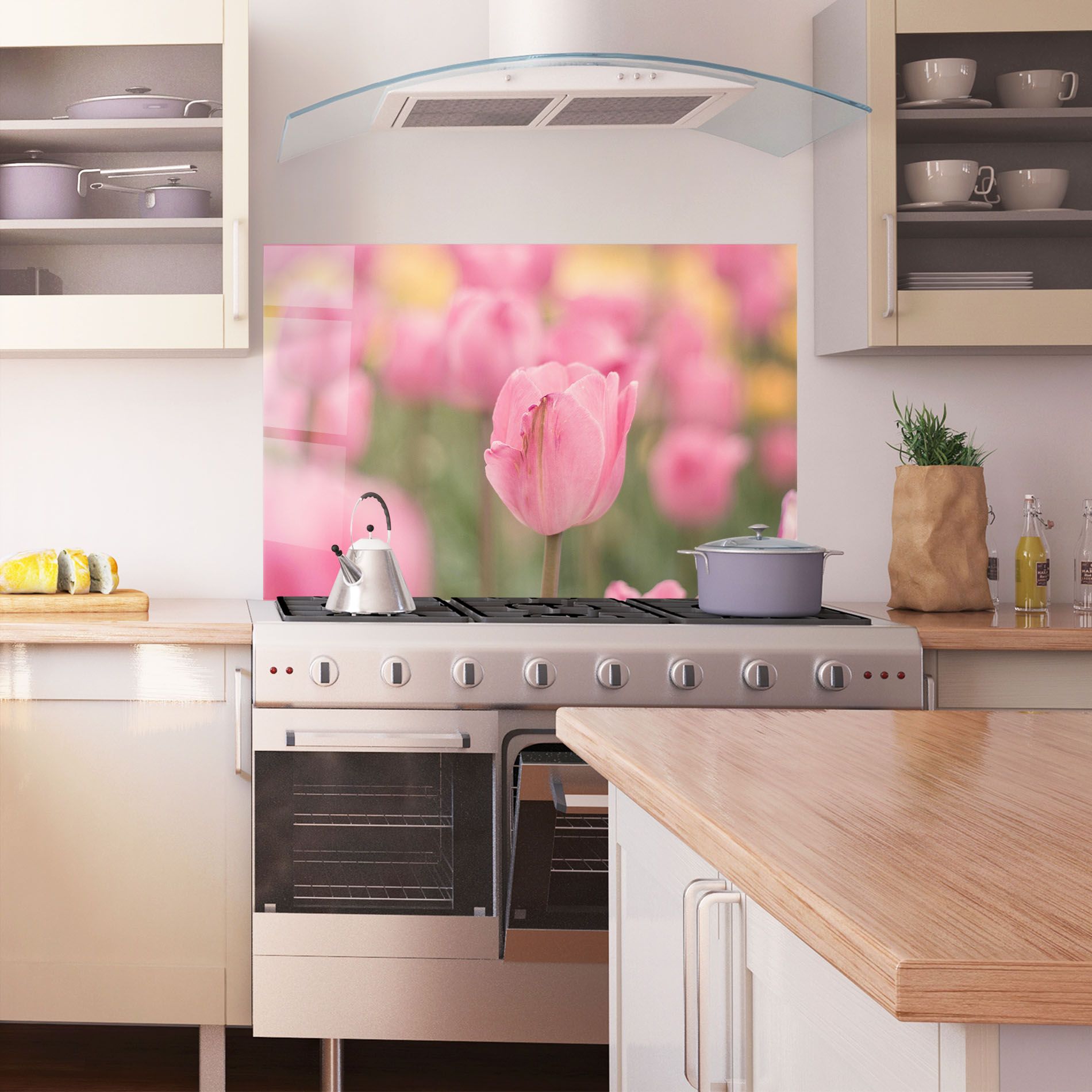 Pastel Tulips In Garden mockup 1