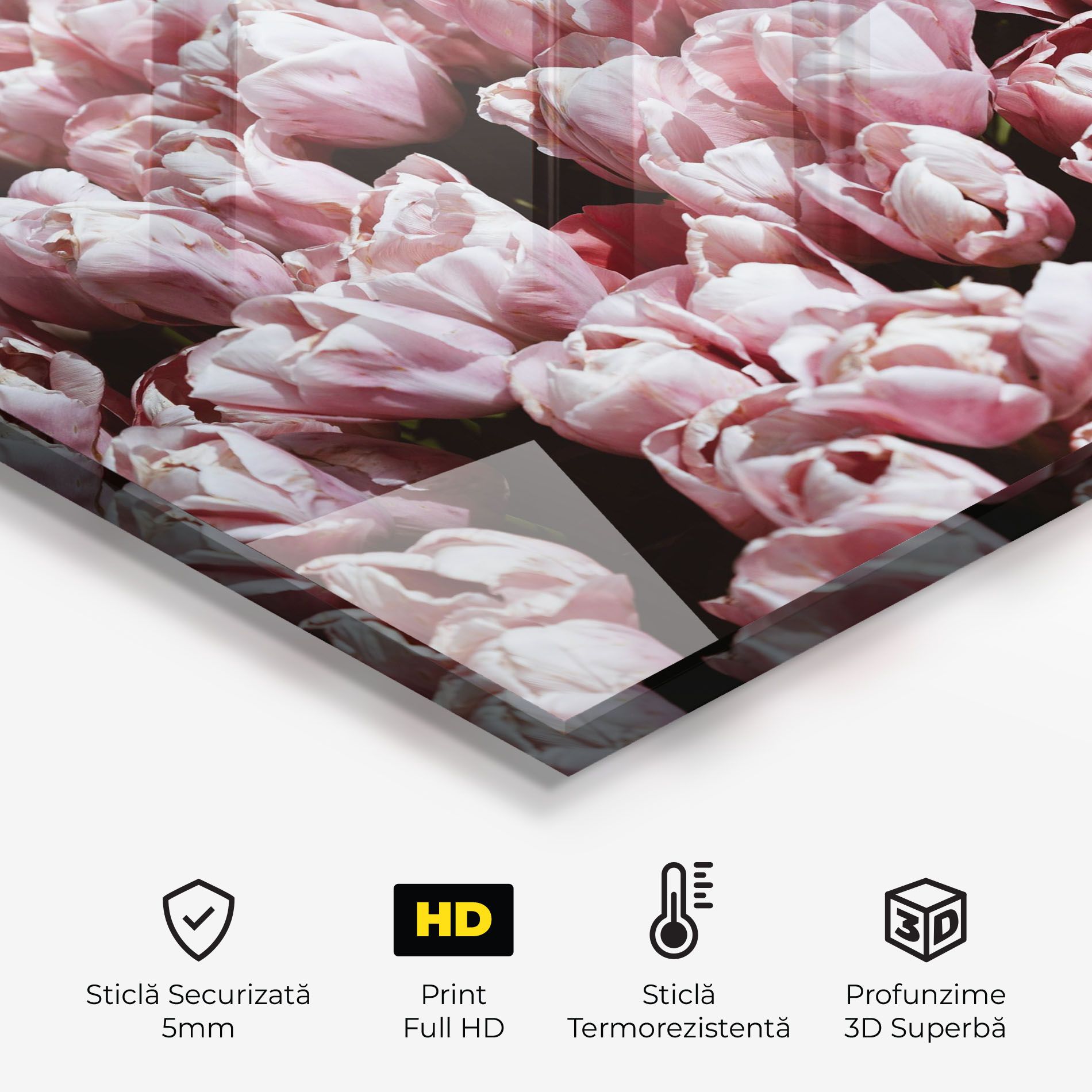 Pastel Pink Tulips Wall mockup 2