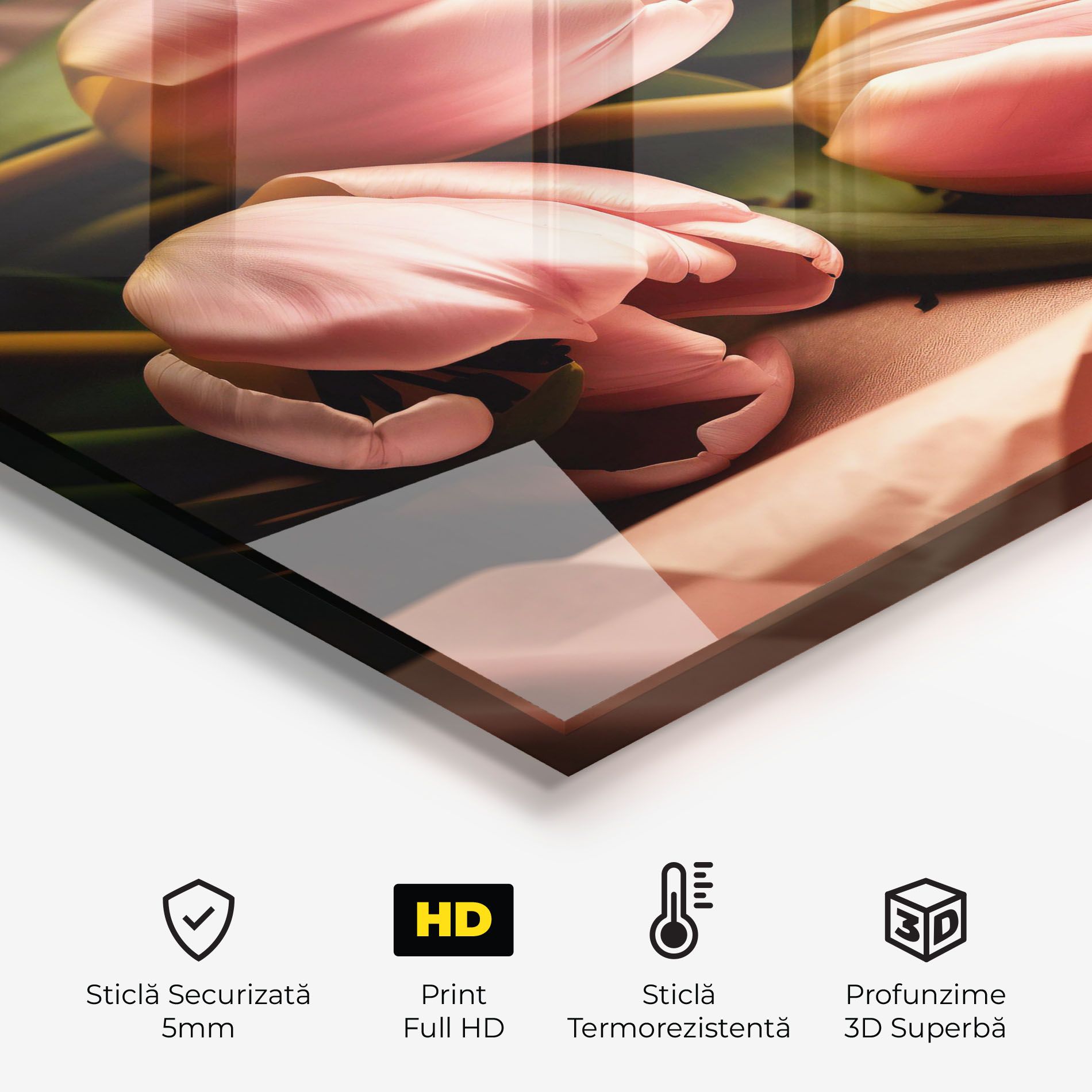 Pink Tulips With Leafs mockup 2