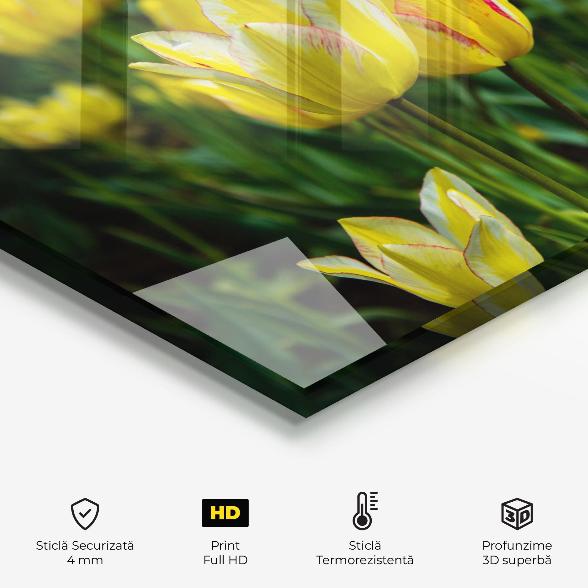 Panou Sticla Bucatarie Light Yellow Tulips mockup 2