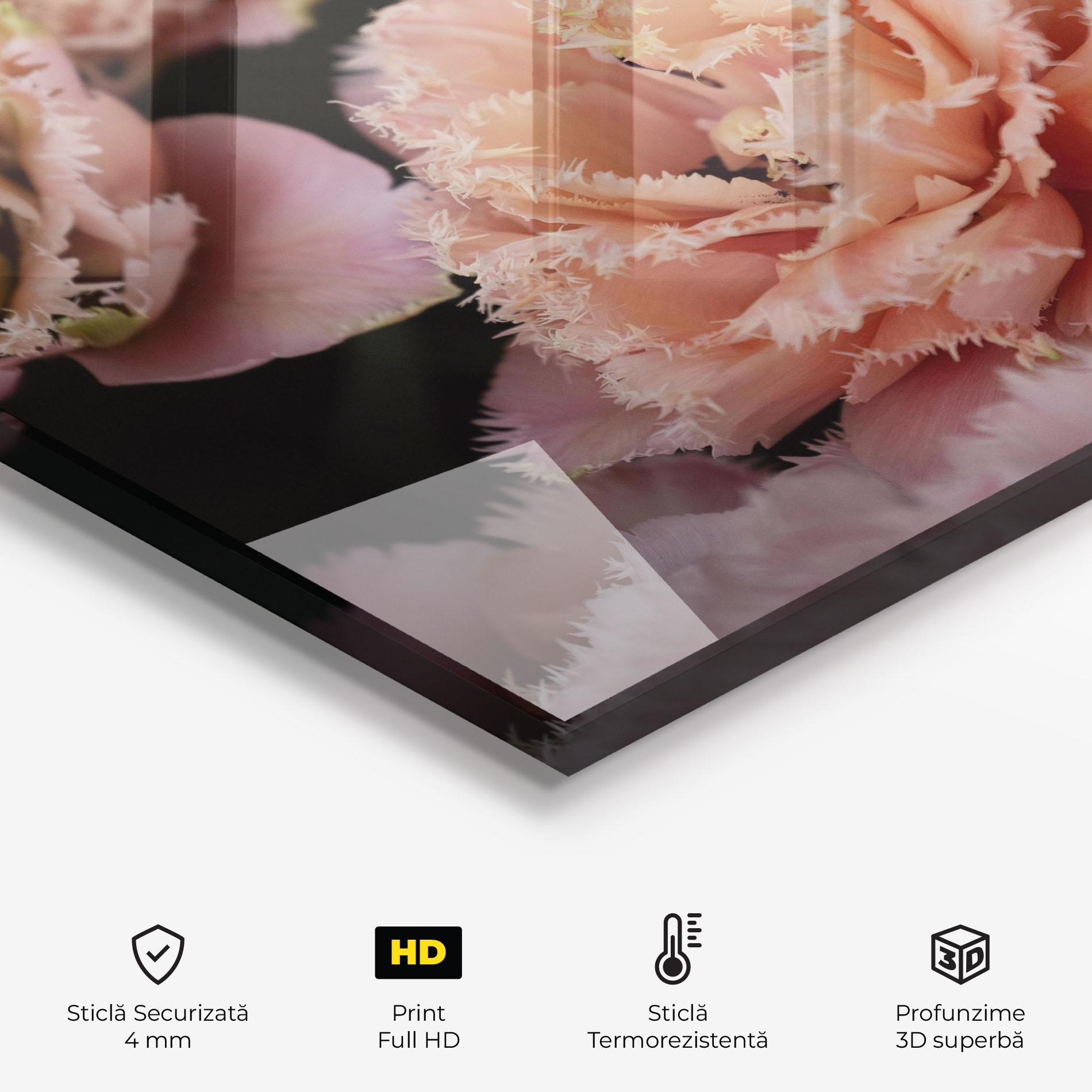 Panou Sticla Bucatarie Pastel Fringed Tulips mockup 2