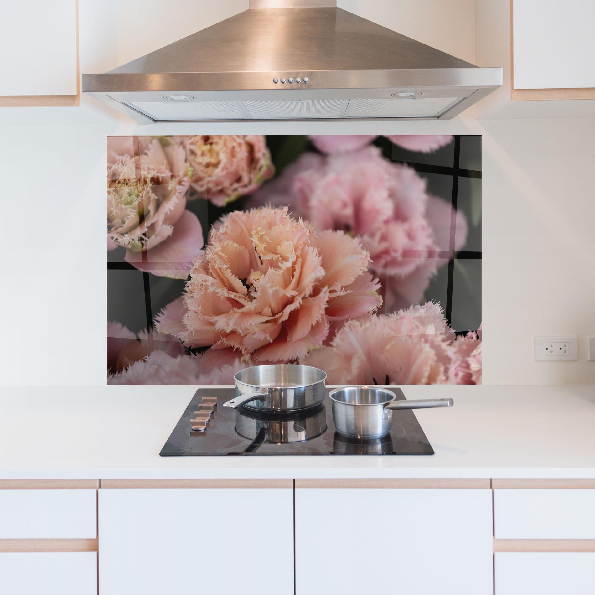 Panou Sticla Bucatarie Pastel Fringed Tulips mockup 5