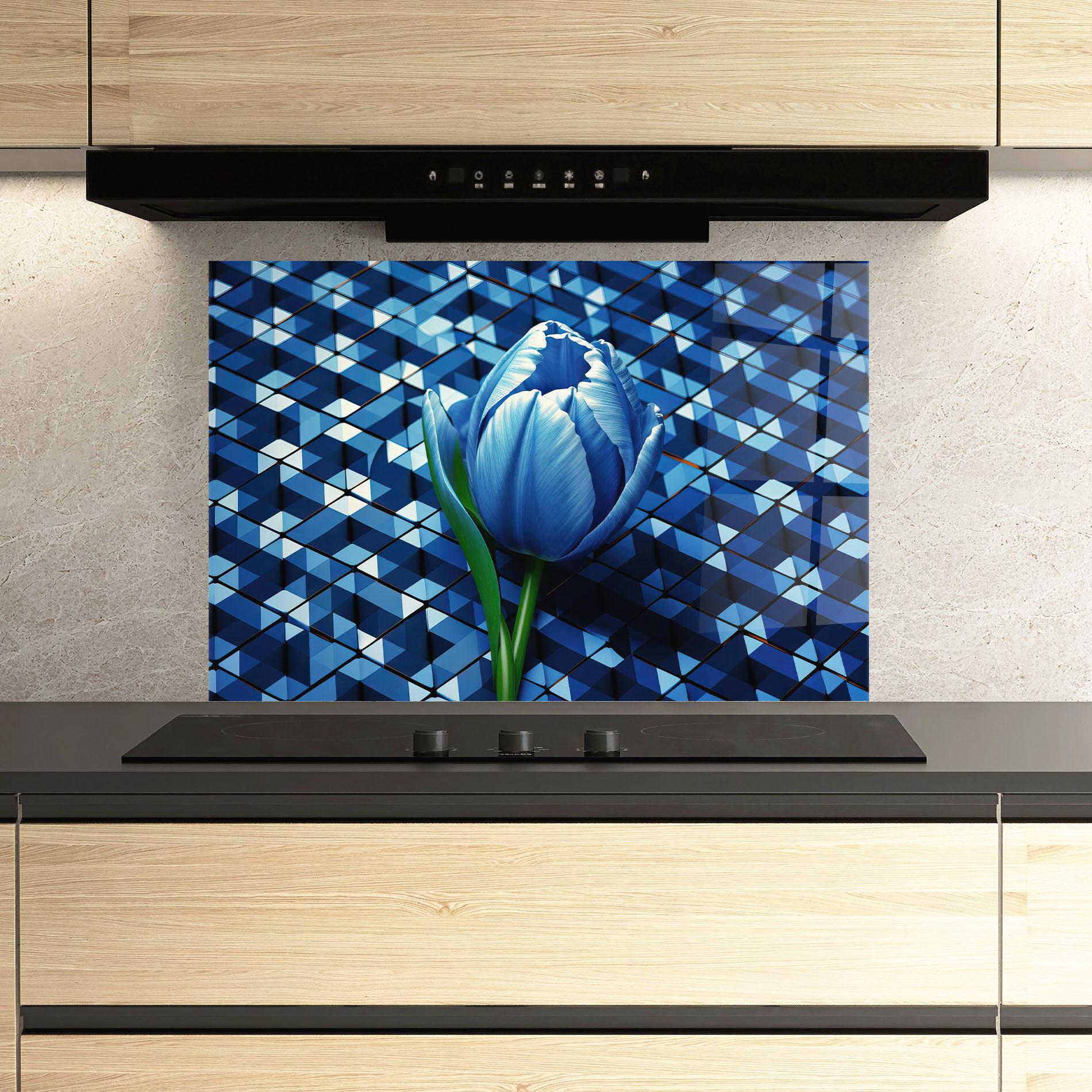 Panou Sticla Bucatarie Blue Tulip mockup 3