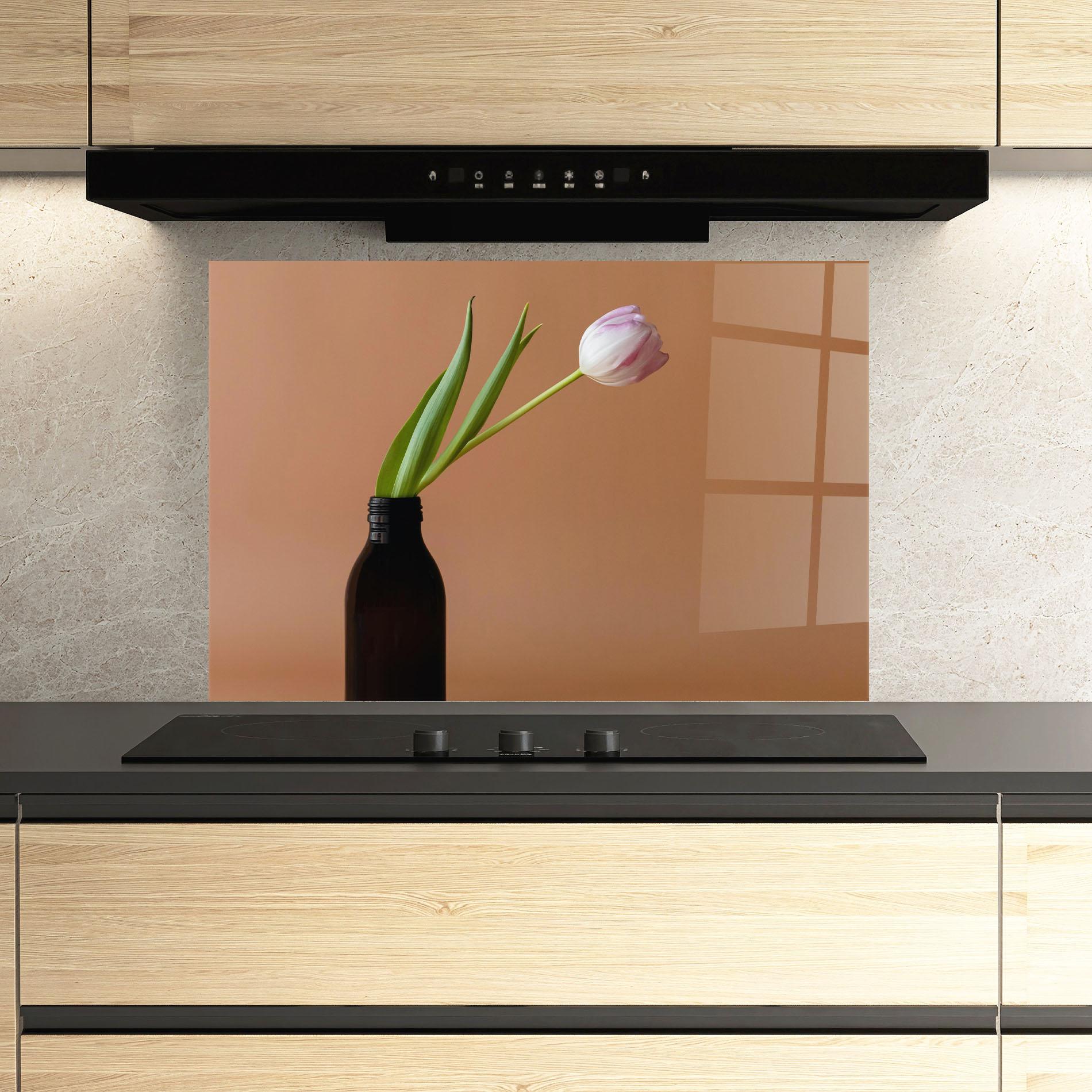 Panou Sticla Bucatarie One Pink Tulip mockup 3