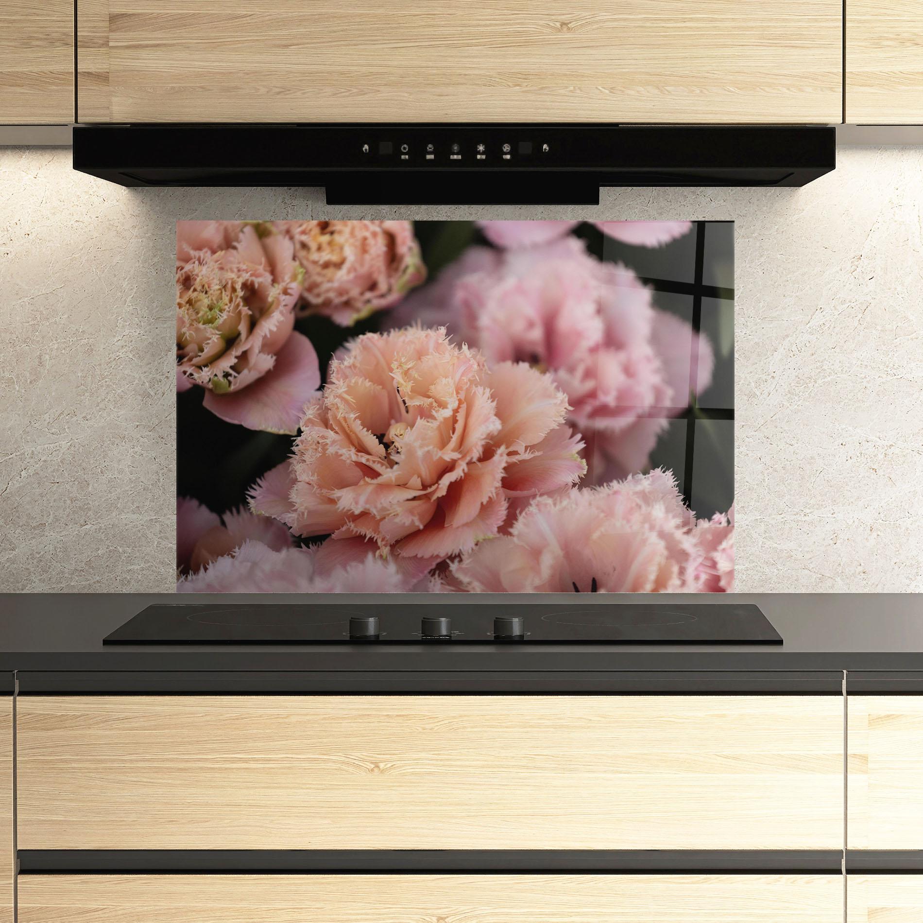 Panou Sticla Bucatarie Pastel Fringed Tulips mockup 3