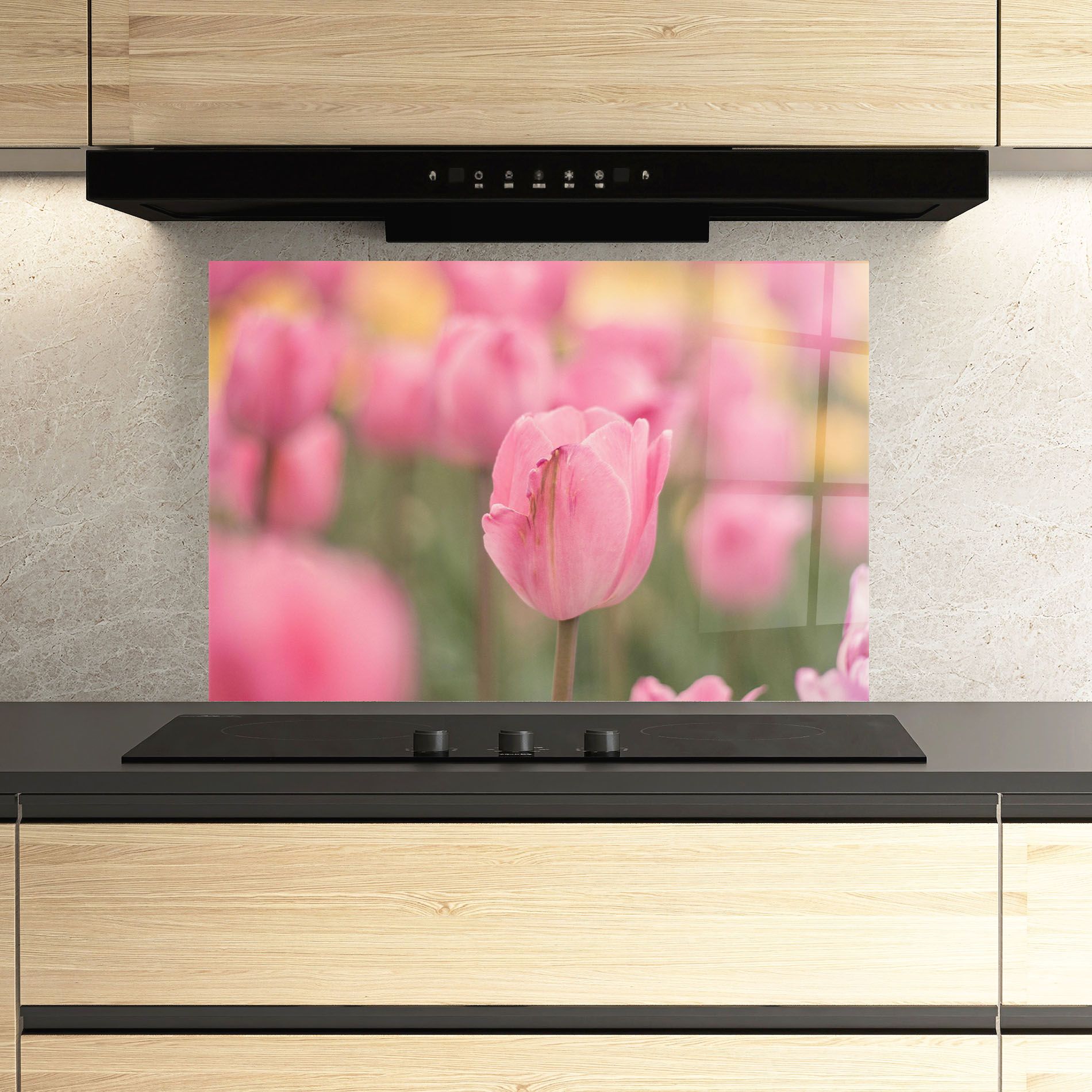 Pastel Tulips In Garden mockup 3