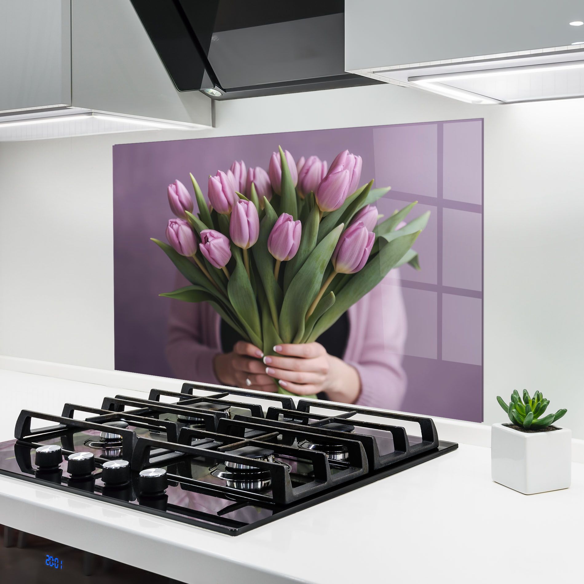 Holding Pink Tulips mockup 6