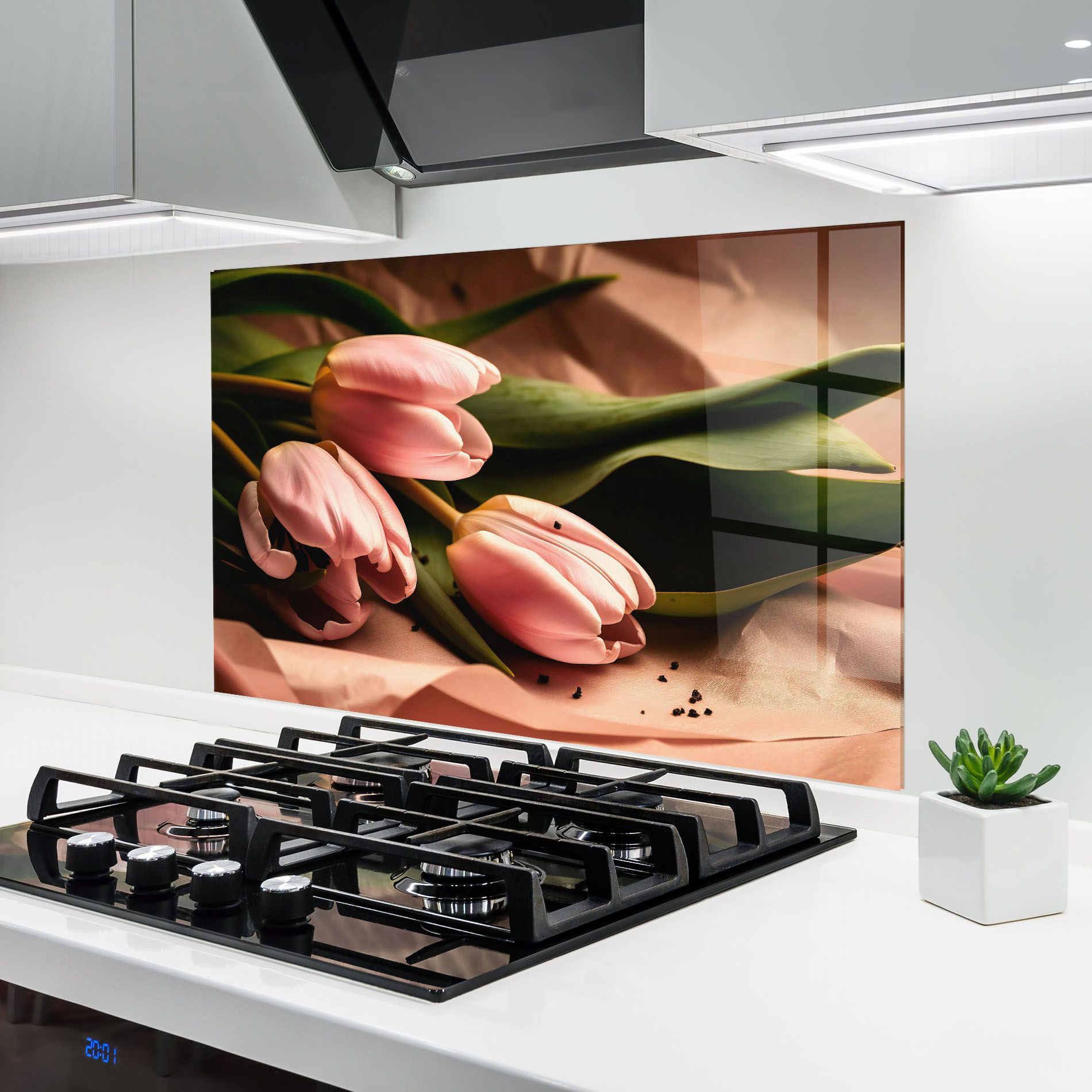 Pink Tulips With Leafs mockup 6