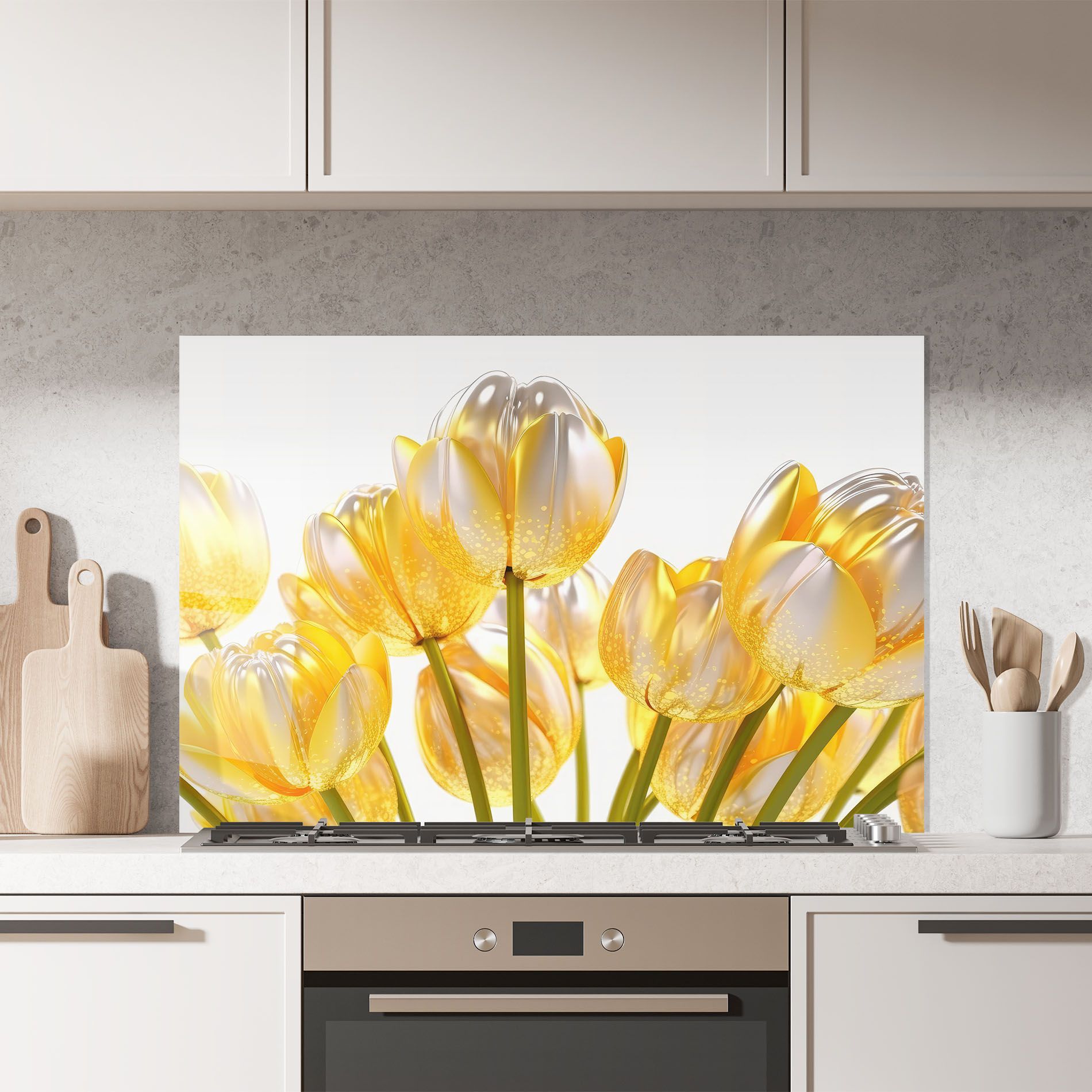 Gold White Tulips mockup 7