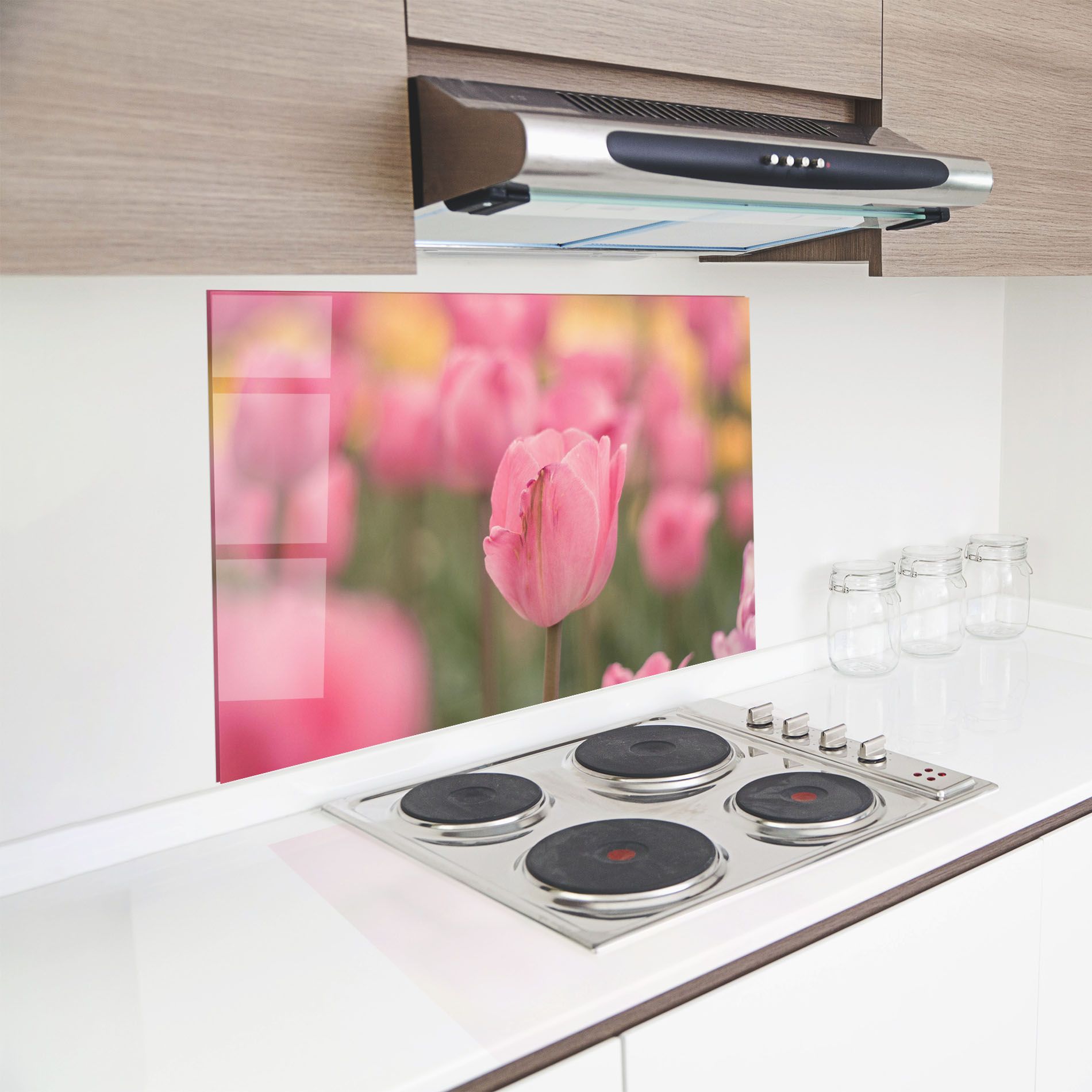 Pastel Tulips In Garden mockup 8