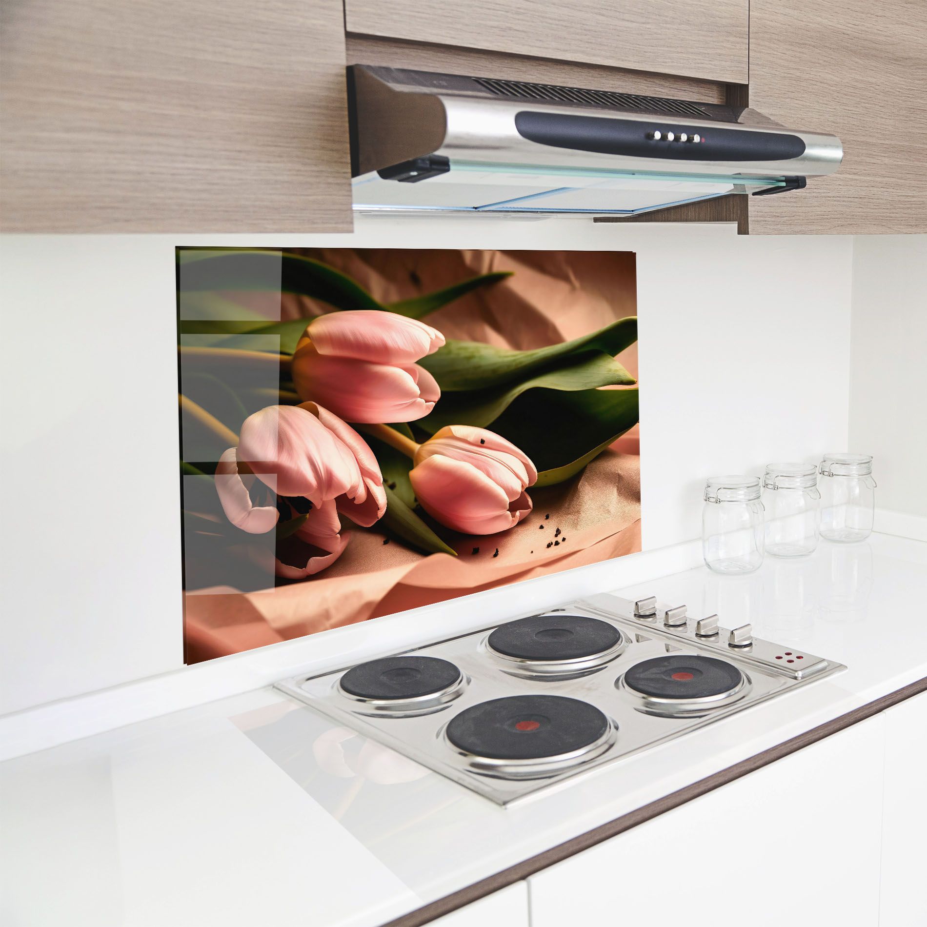 Pink Tulips With Leafs mockup 8