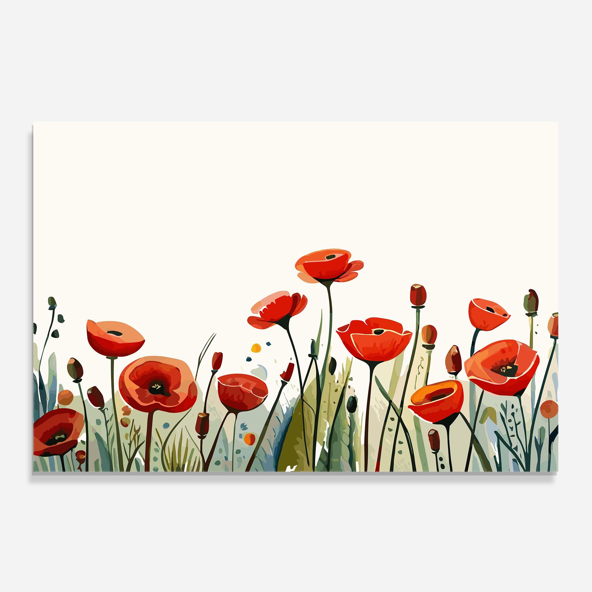 Panou Sticla Bucatarie Minimalist Poppy mockup 0