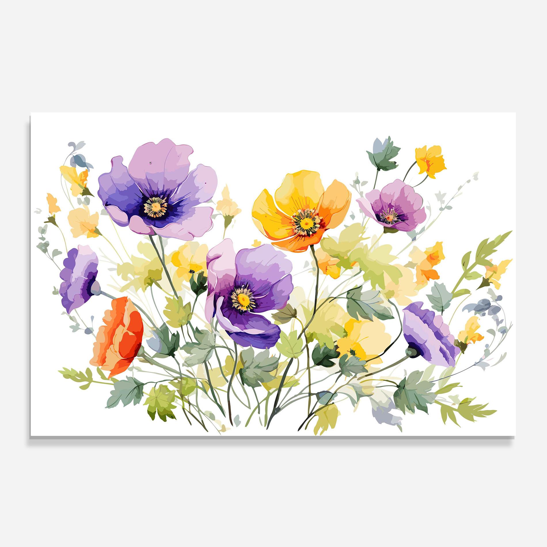 Panou Sticla Bucatarie Purple Orange Poppy mockup 0