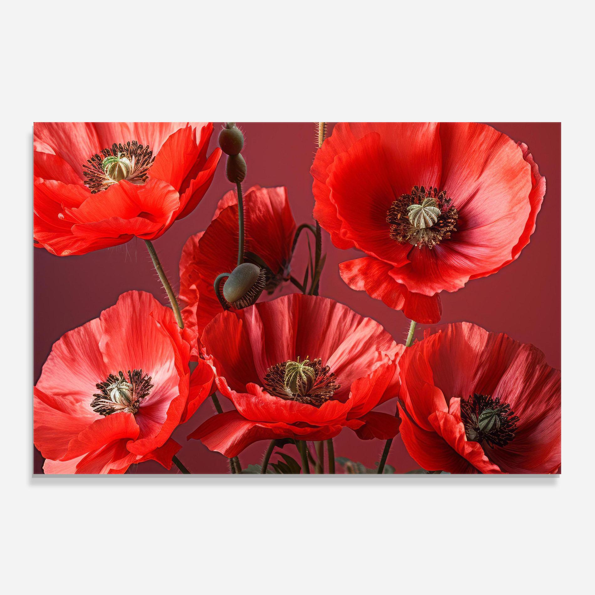 Panou Sticla Bucatarie Red Poppies mockup 0