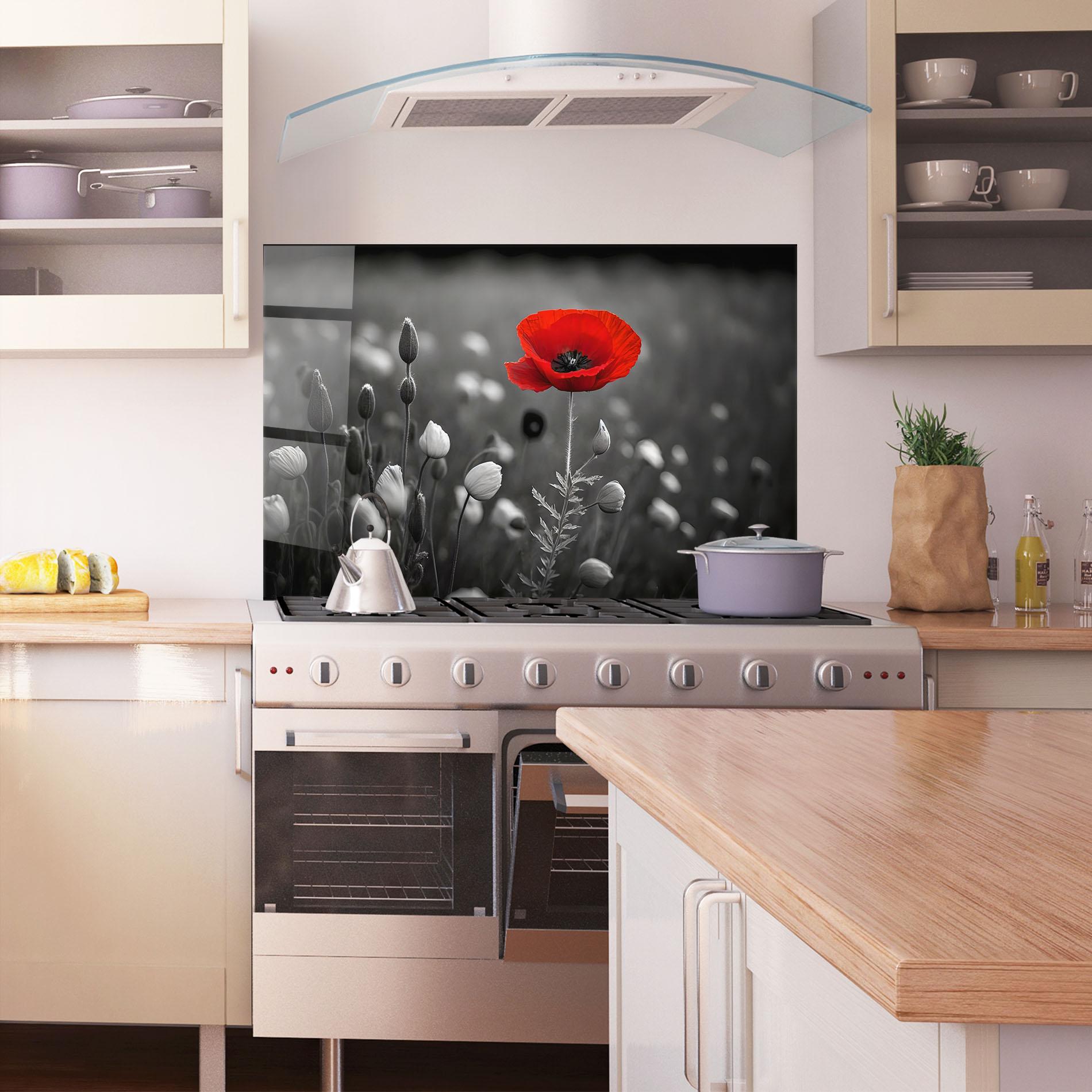 Panou Sticla Bucatarie Special Red Poppy mockup 1