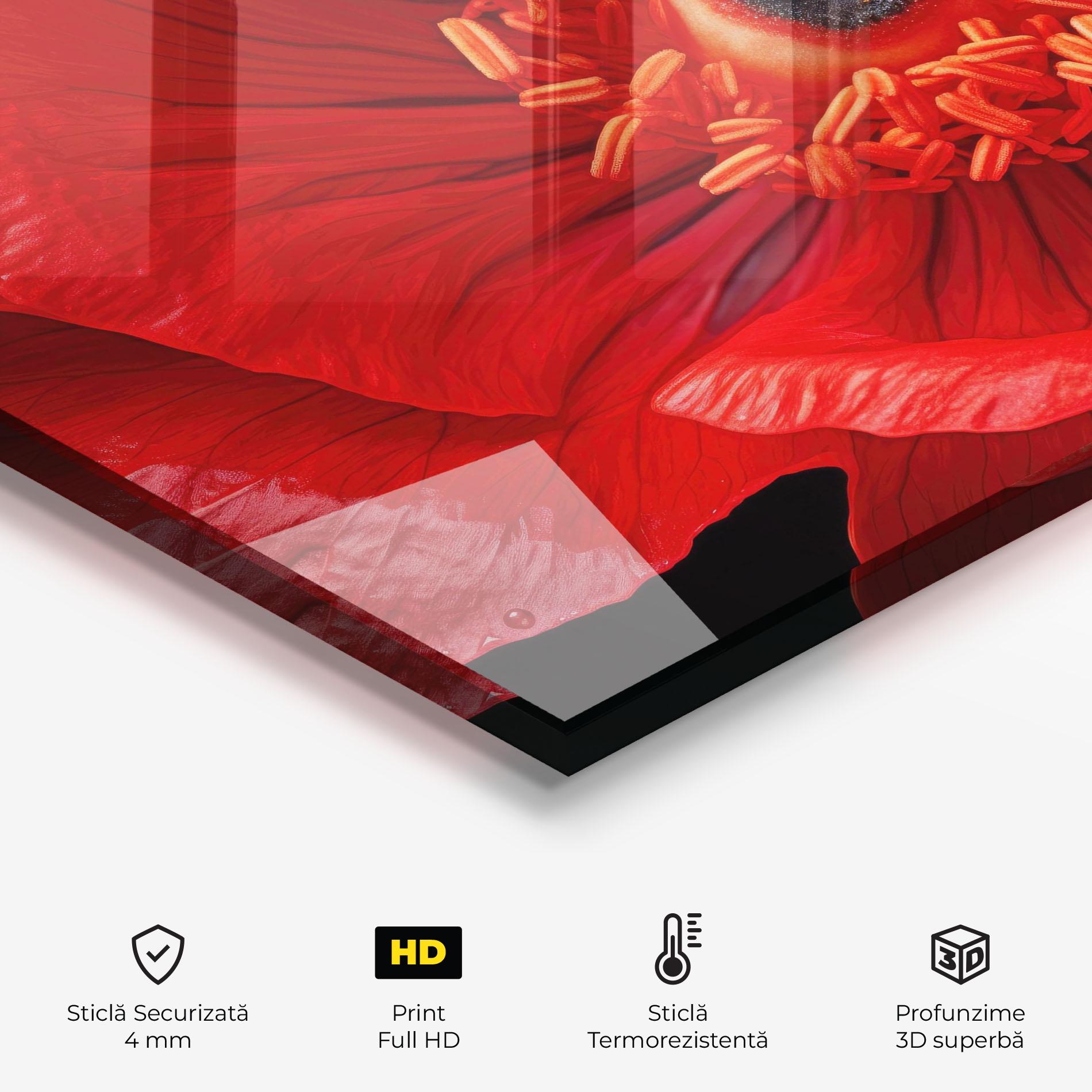 Panou Sticla Bucatarie Big Poppy Close Up mockup 2