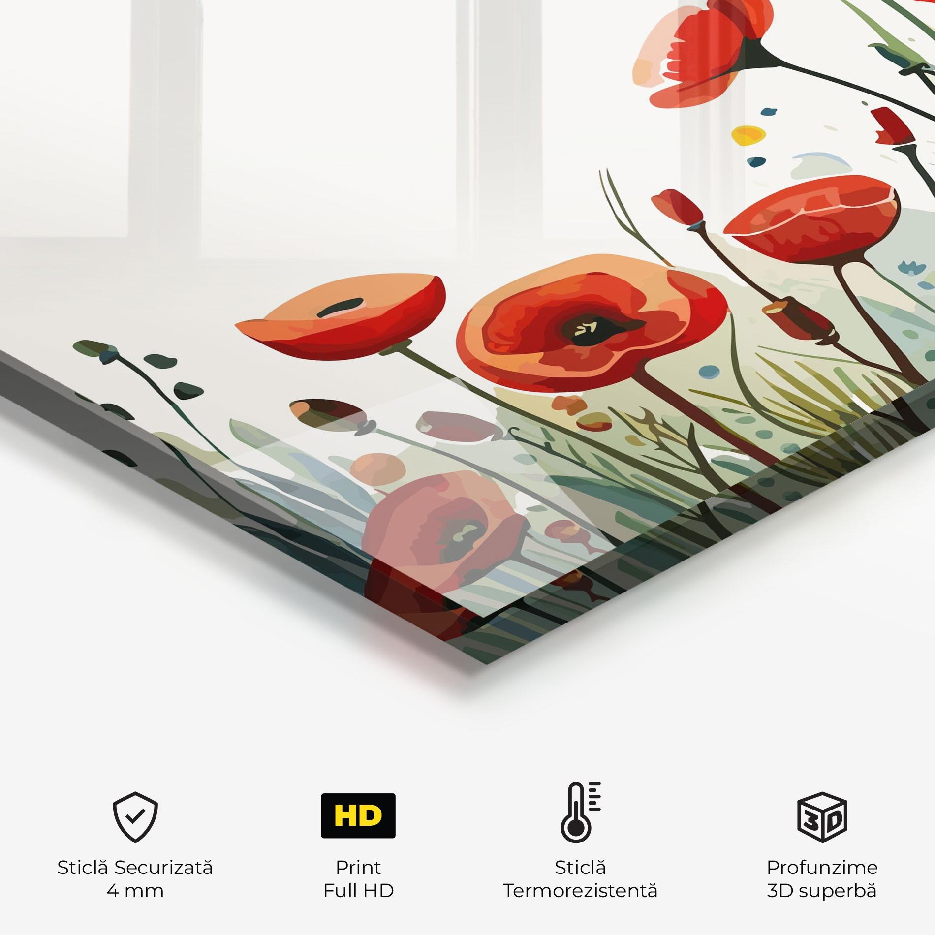 Panou Sticla Bucatarie Minimalist Poppy mockup 2