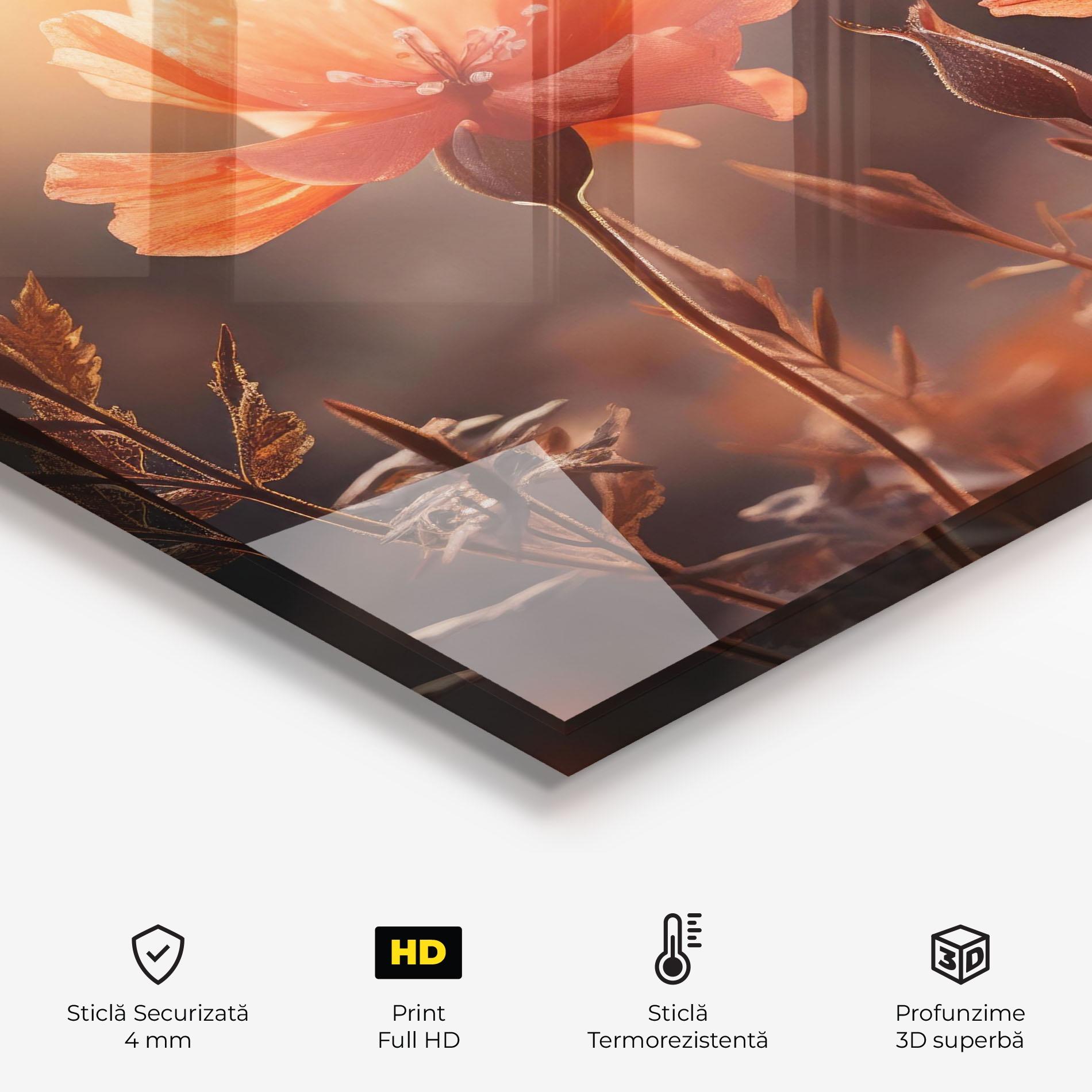 Panou Sticla Bucatarie Orange Small Poppy mockup 2