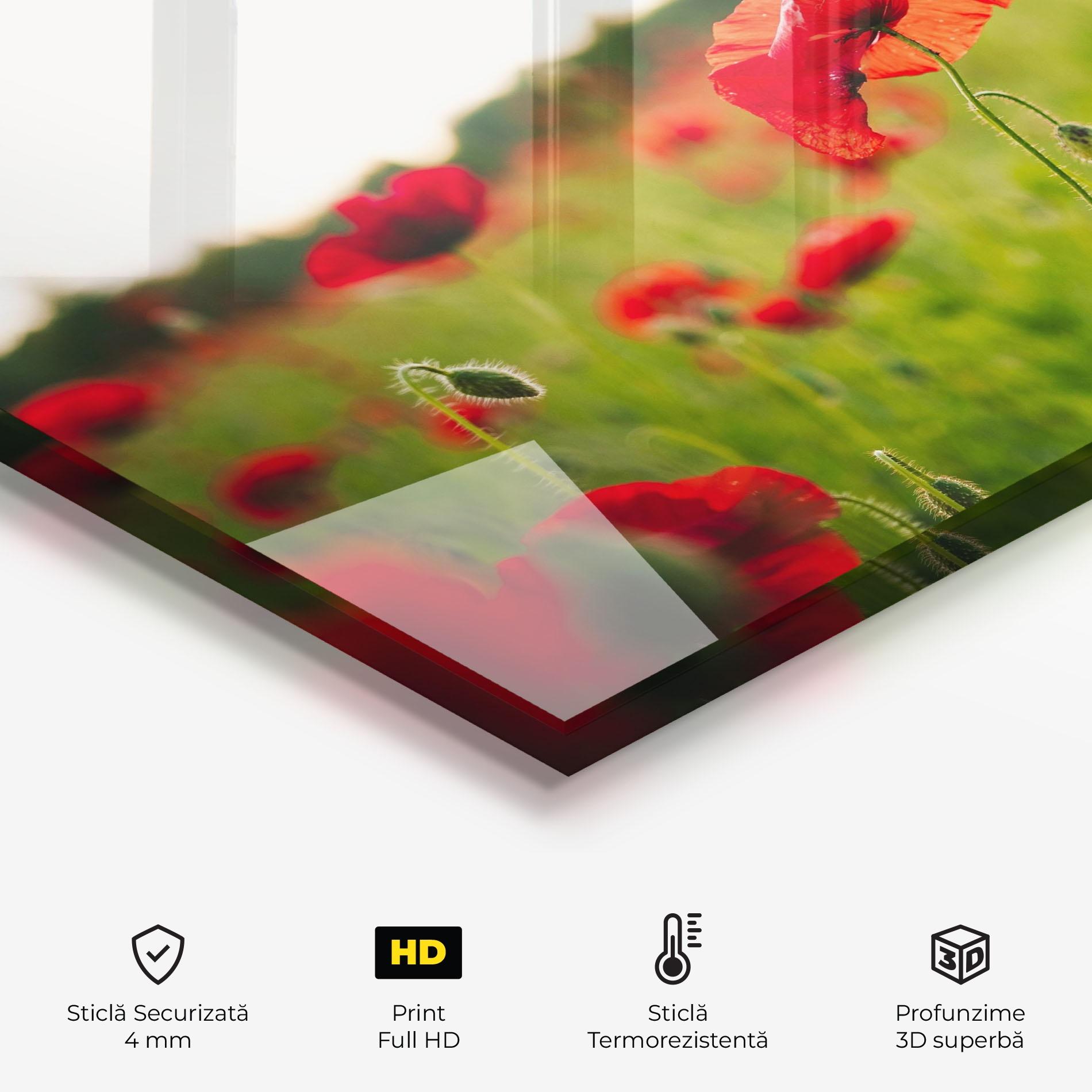 Panou Sticla Bucatarie Poppies Field mockup 2