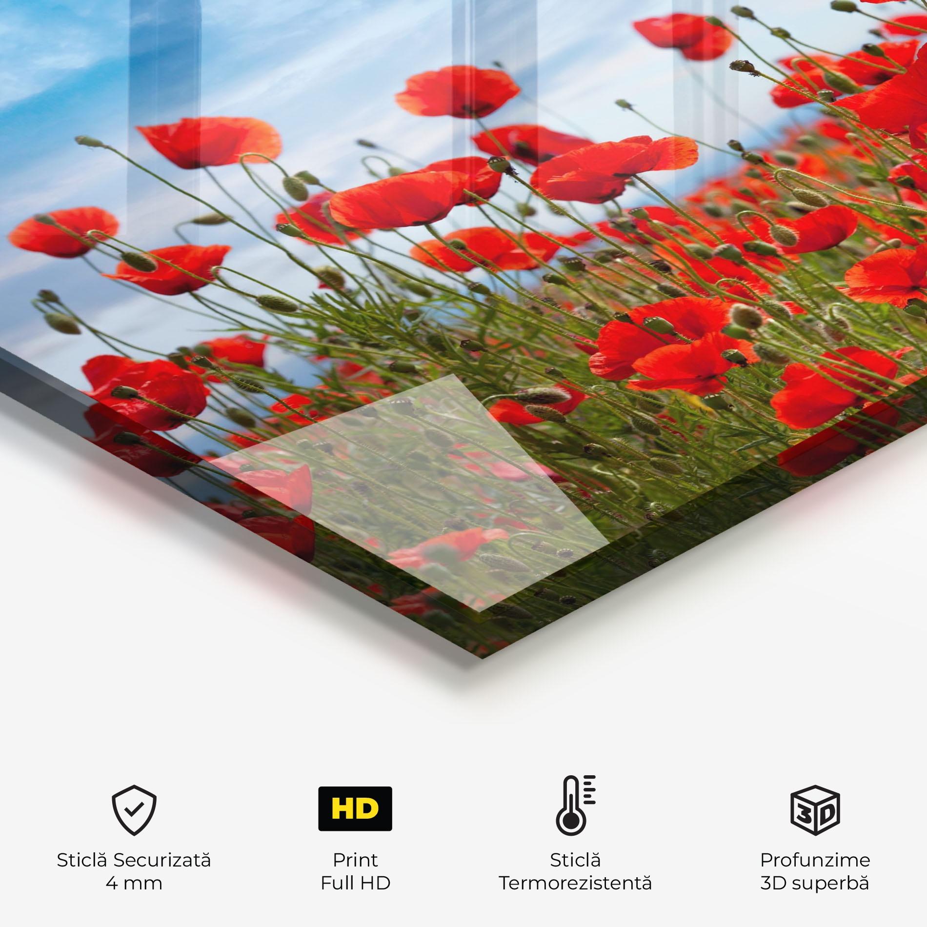 Panou Sticla Bucatarie Poppy Field mockup 2