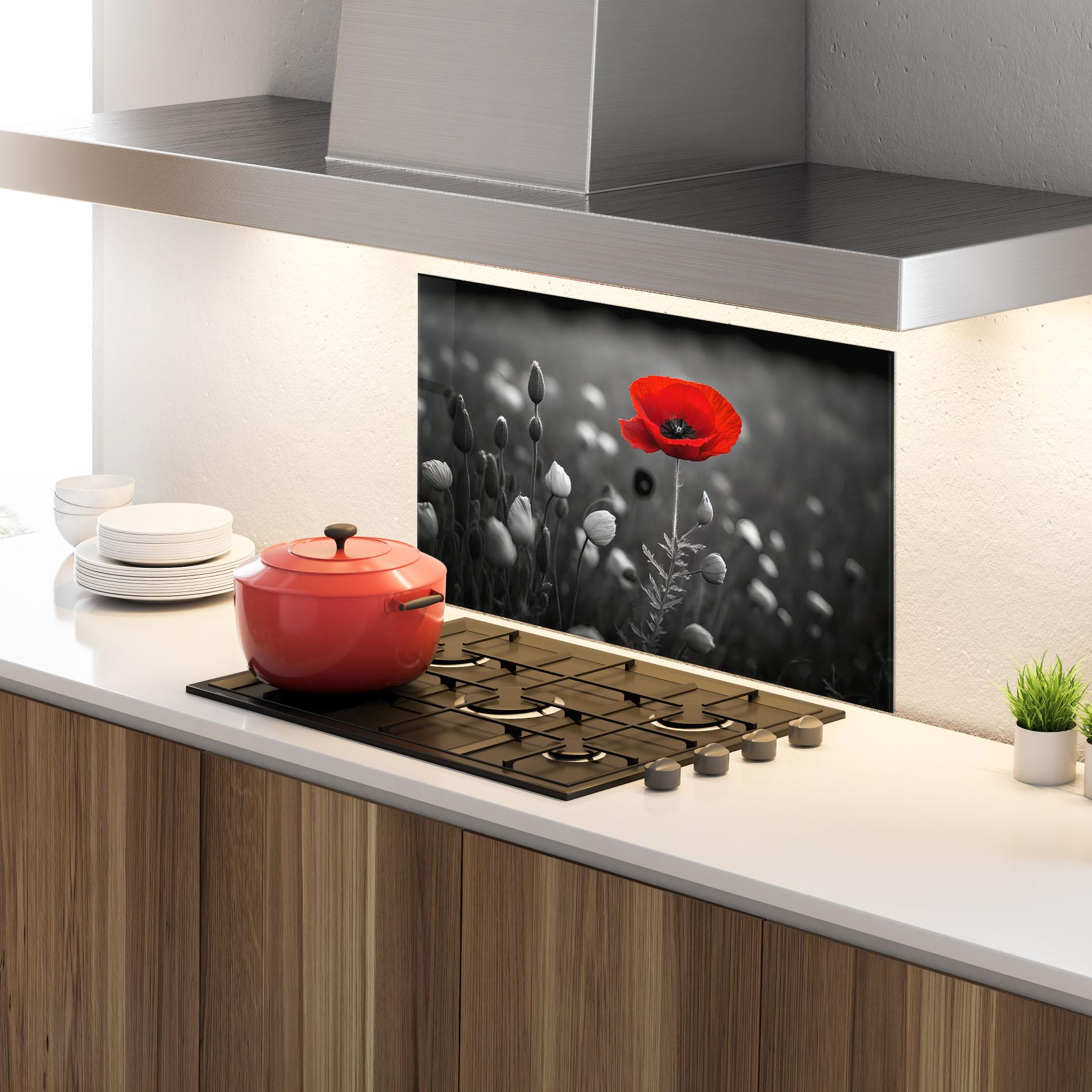 Panou Sticla Bucatarie Special Red Poppy mockup 4