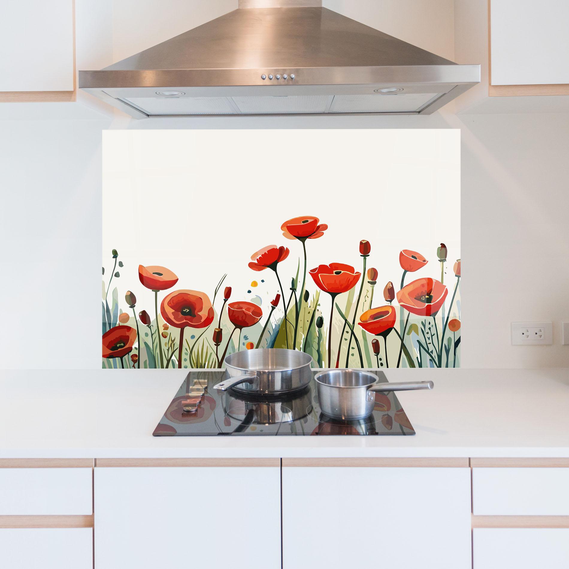 Panou Sticla Bucatarie Minimalist Poppy mockup 5