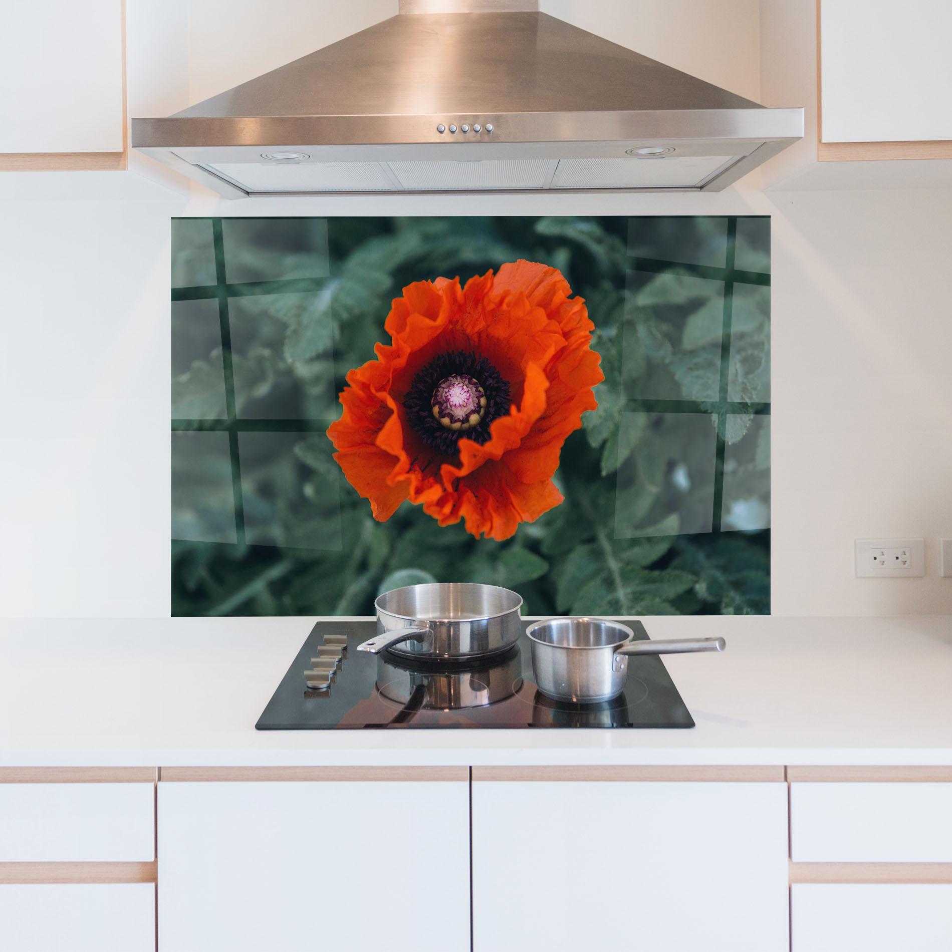 Panou Sticla Bucatarie Poppy From The Garden mockup 5