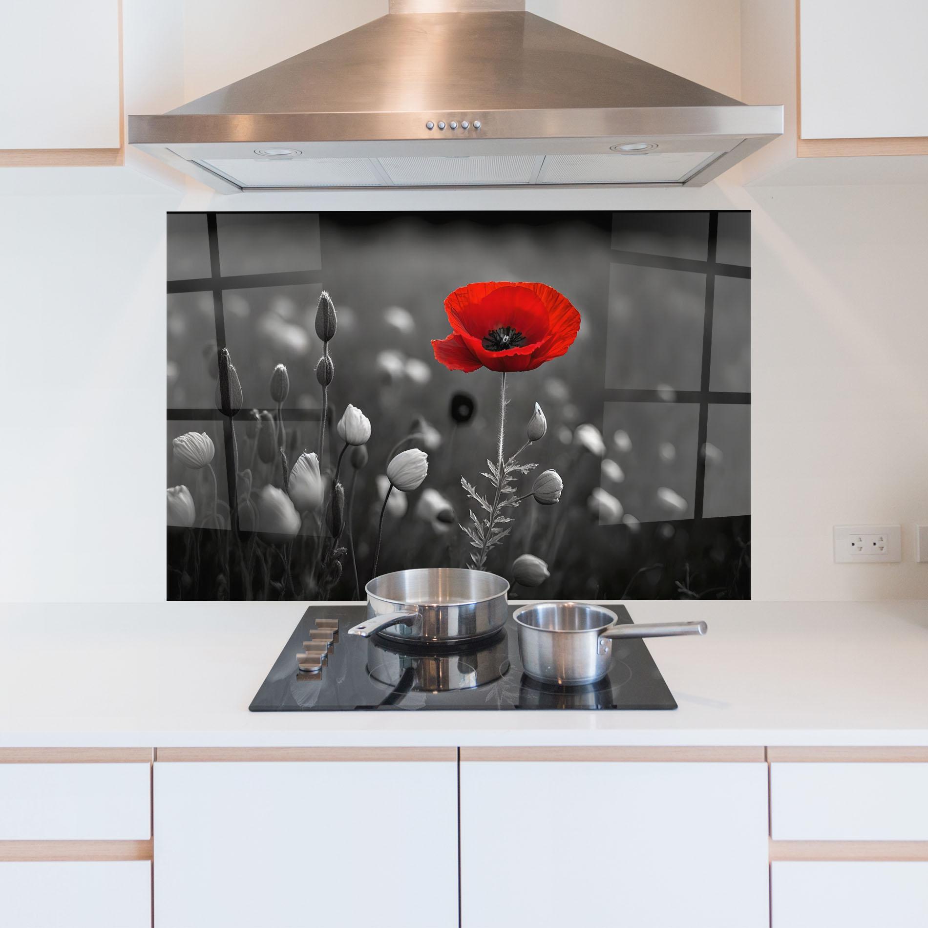 Panou Sticla Bucatarie Special Red Poppy mockup 5