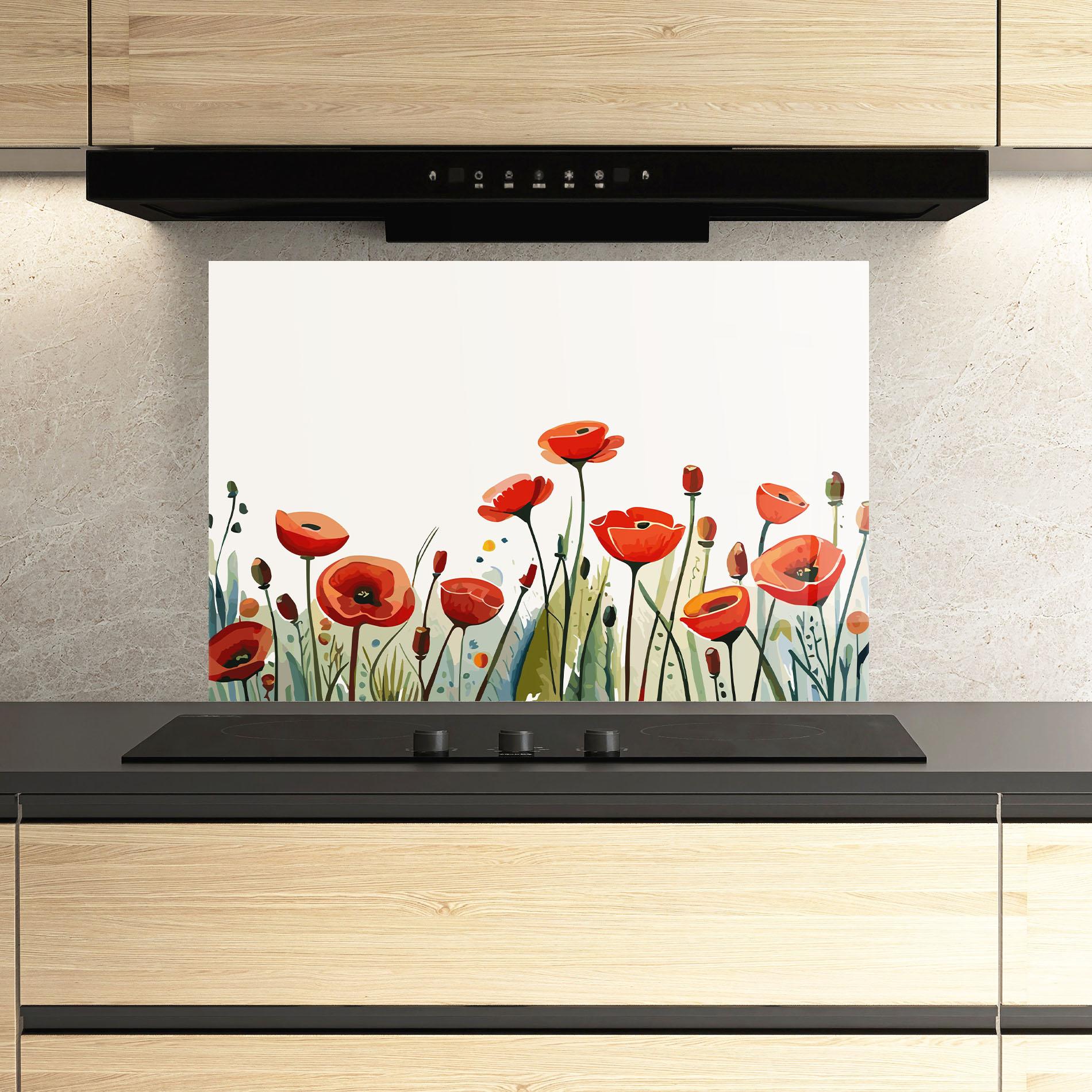 Panou Sticla Bucatarie Minimalist Poppy mockup 3