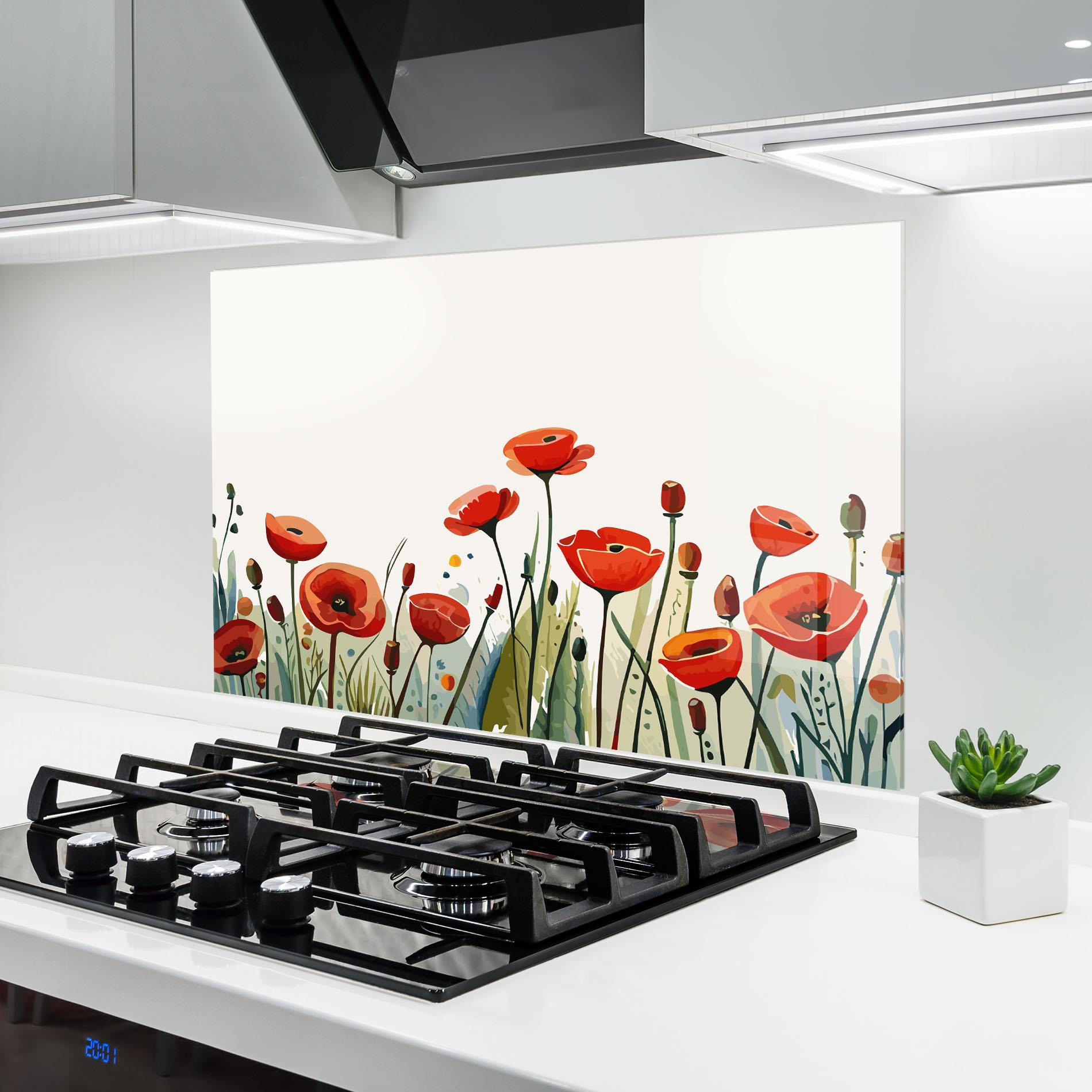 Panou Sticla Bucatarie Minimalist Poppy mockup 6