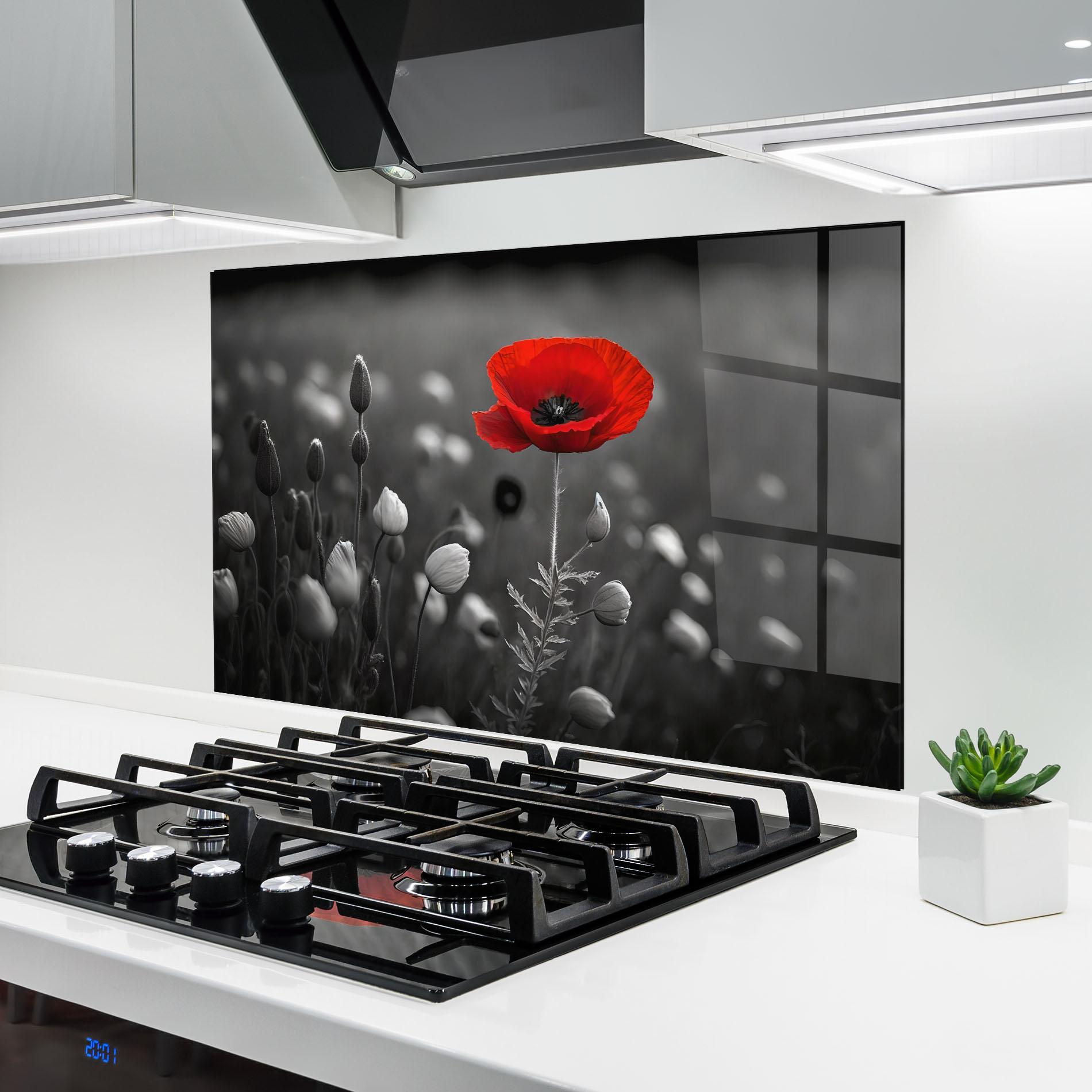 Panou Sticla Bucatarie Special Red Poppy mockup 6