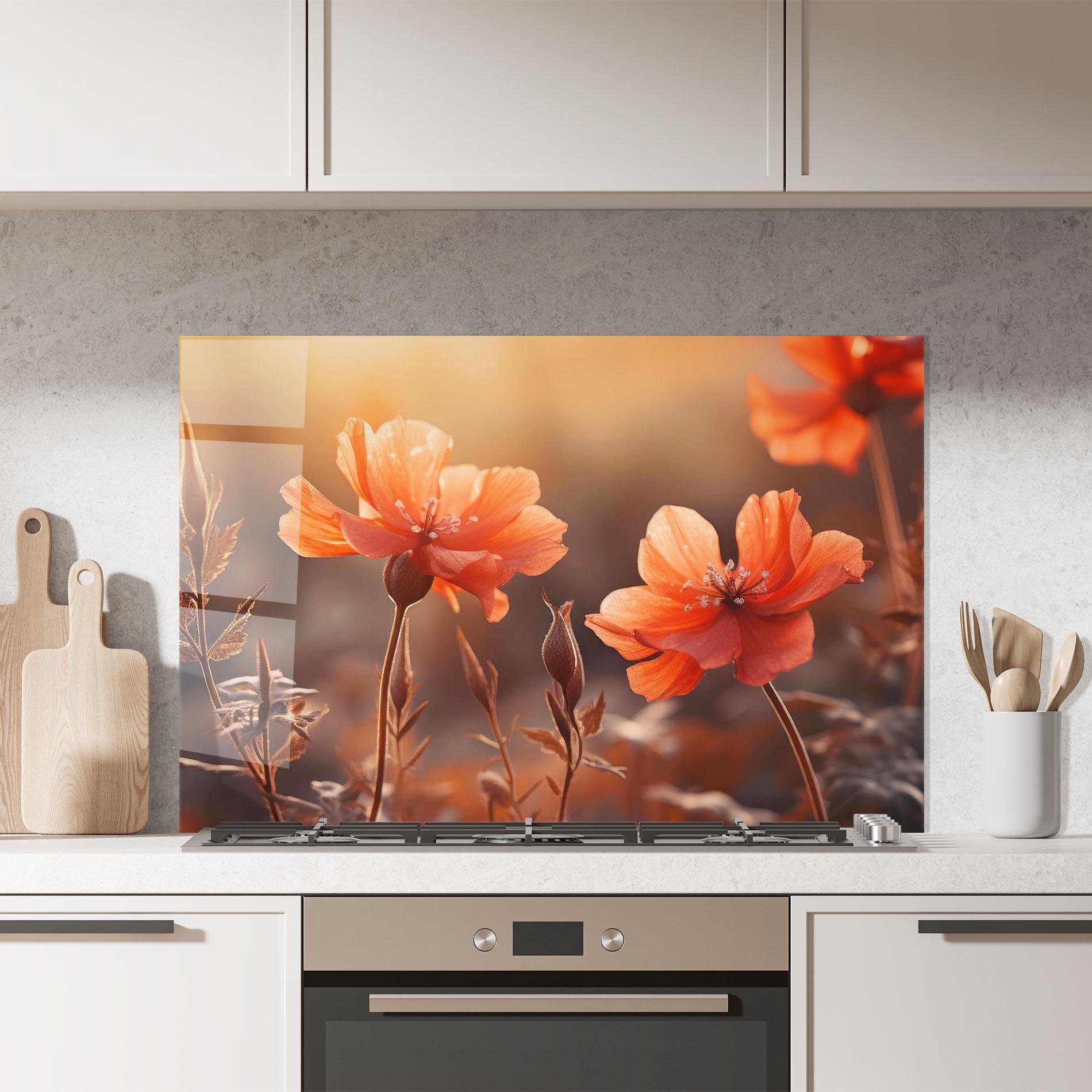 Panou Sticla Bucatarie Orange Small Poppy mockup 7