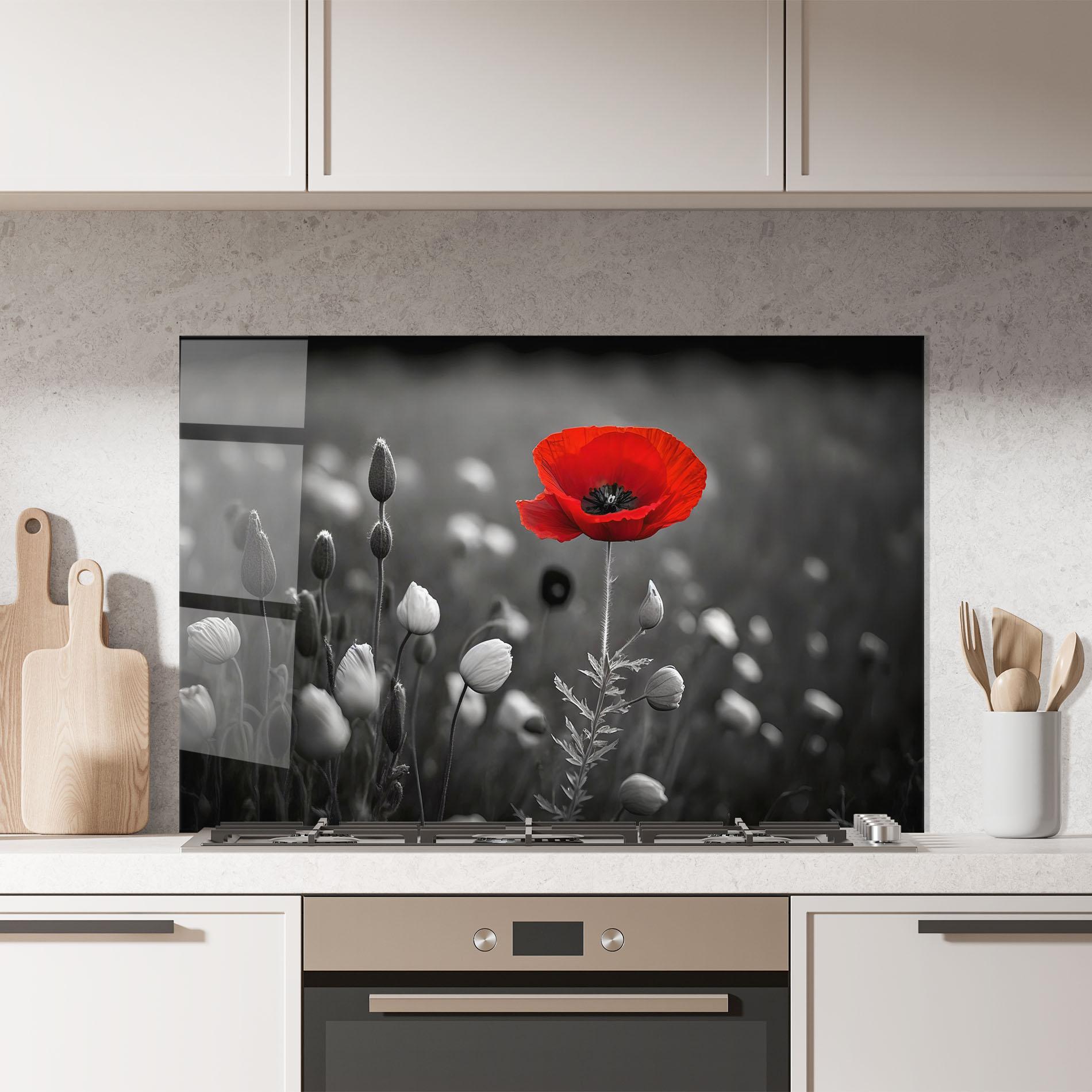 Panou Sticla Bucatarie Special Red Poppy mockup 7