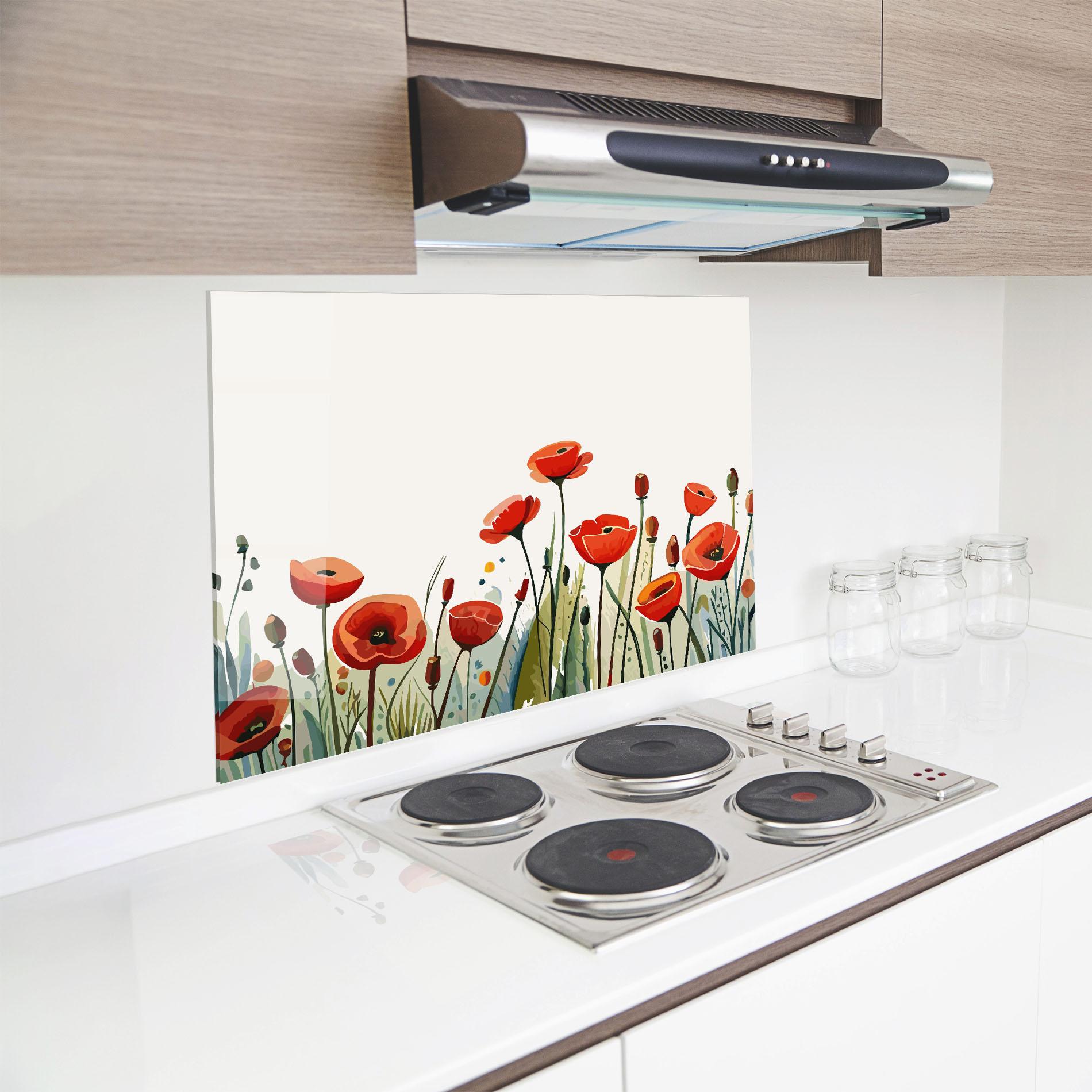 Panou Sticla Bucatarie Minimalist Poppy mockup 8