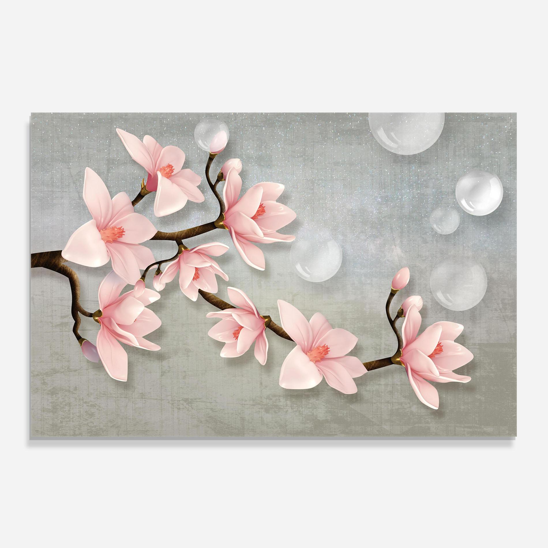 Panou Sticla Bucatarie Pink Magnolia mockup 0