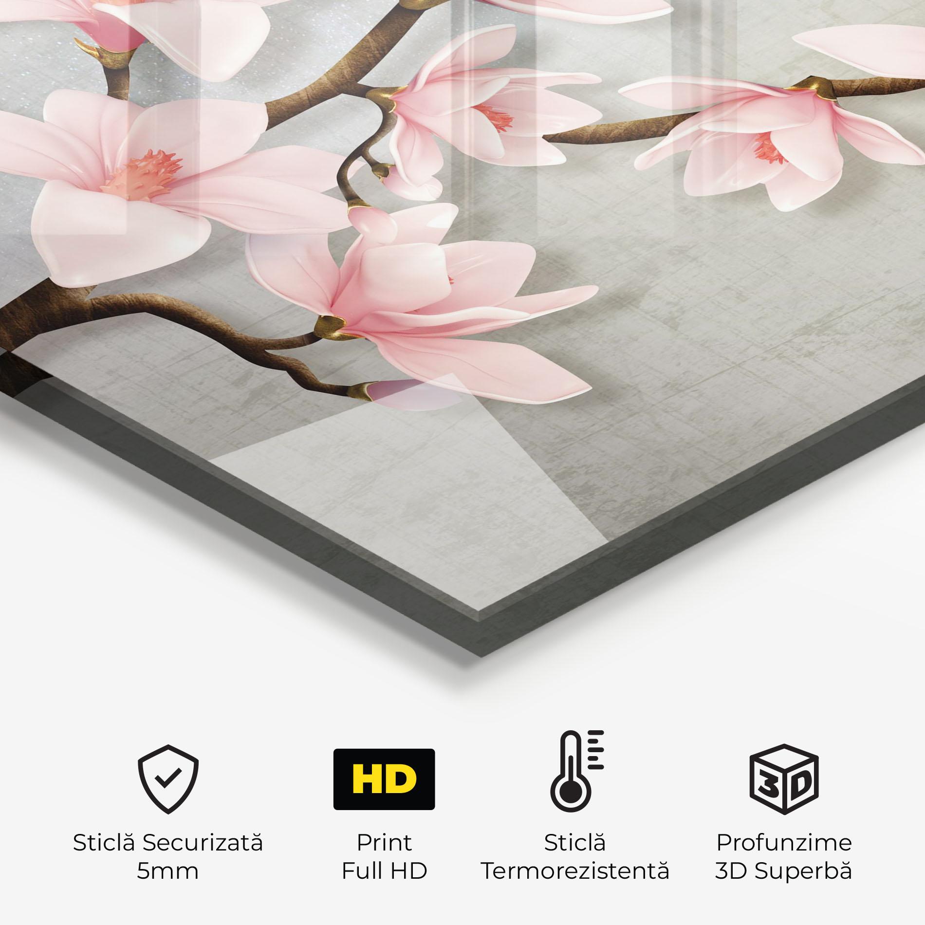 Panou Sticla Bucatarie Pink Magnolia mockup 2