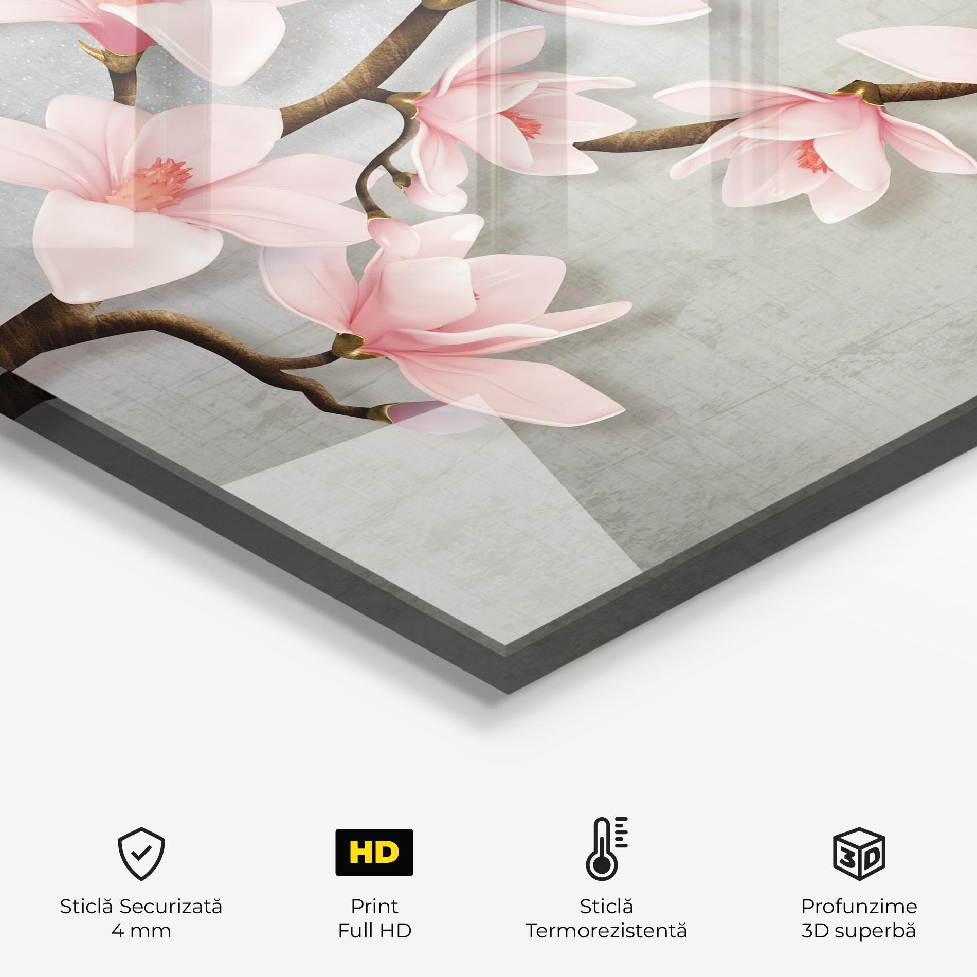 Panou Sticla Bucatarie Pink Magnolia mockup 2