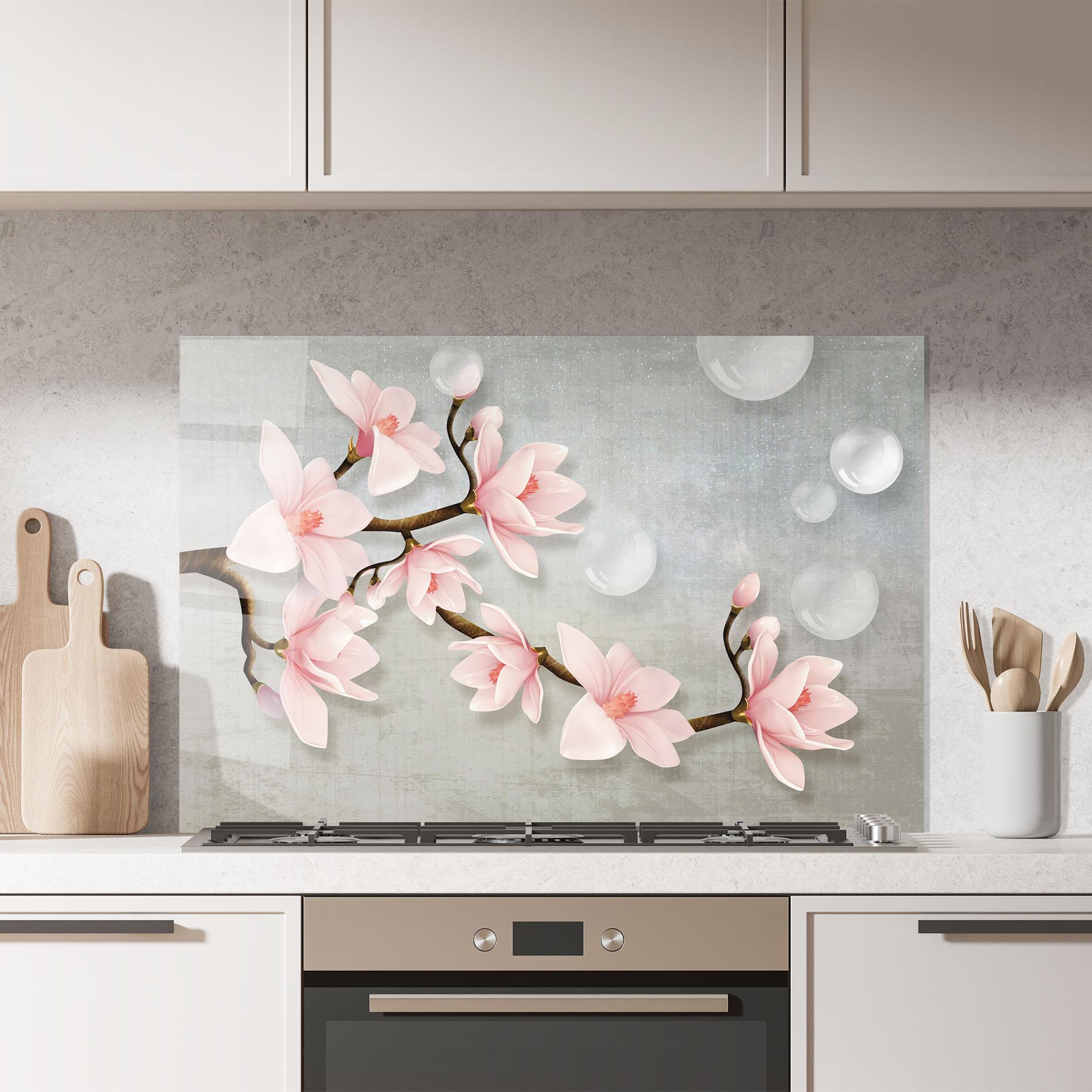Panou Sticla Bucatarie Pink Magnolia mockup 7