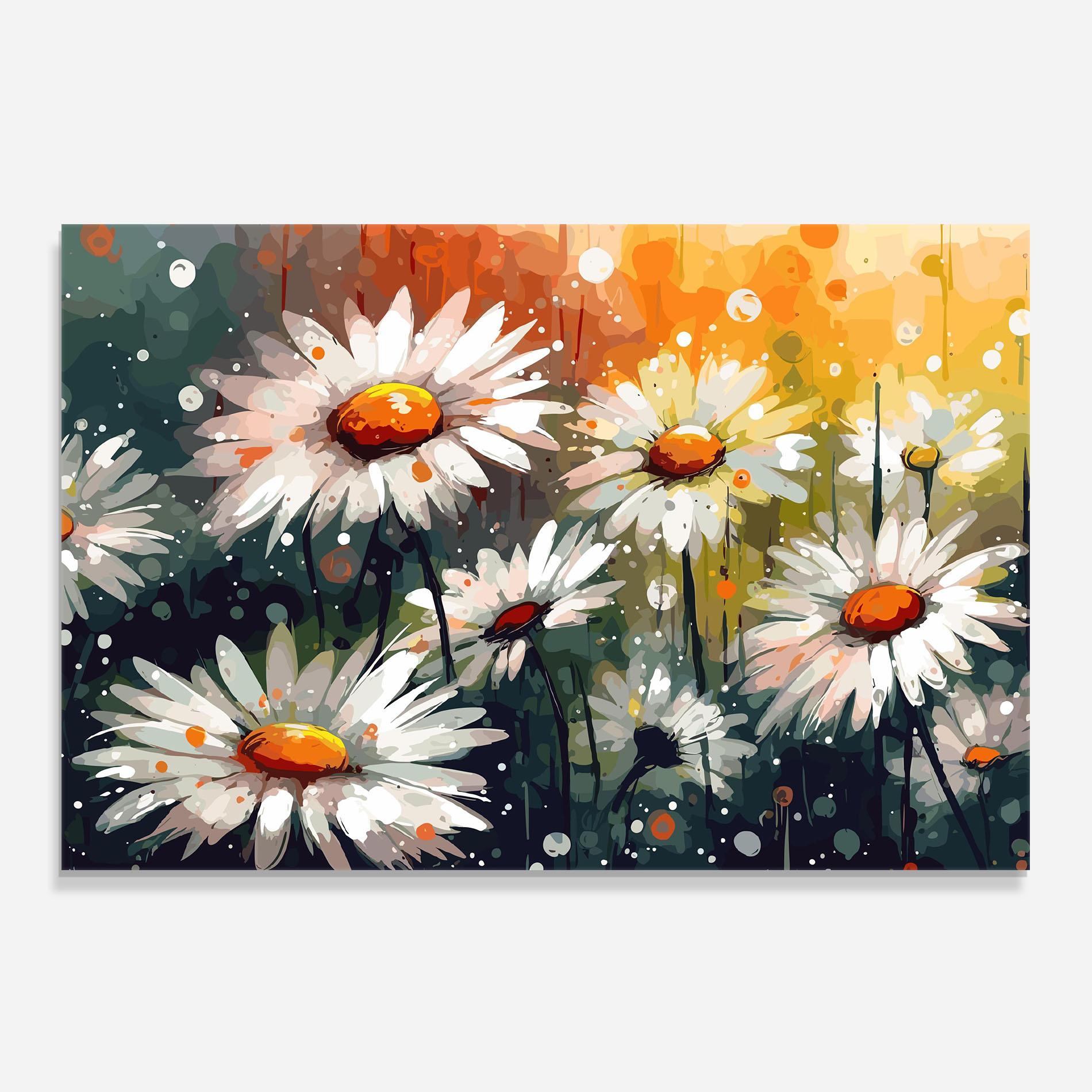 Panou Sticla Bucatarie Daisy Art mockup 0