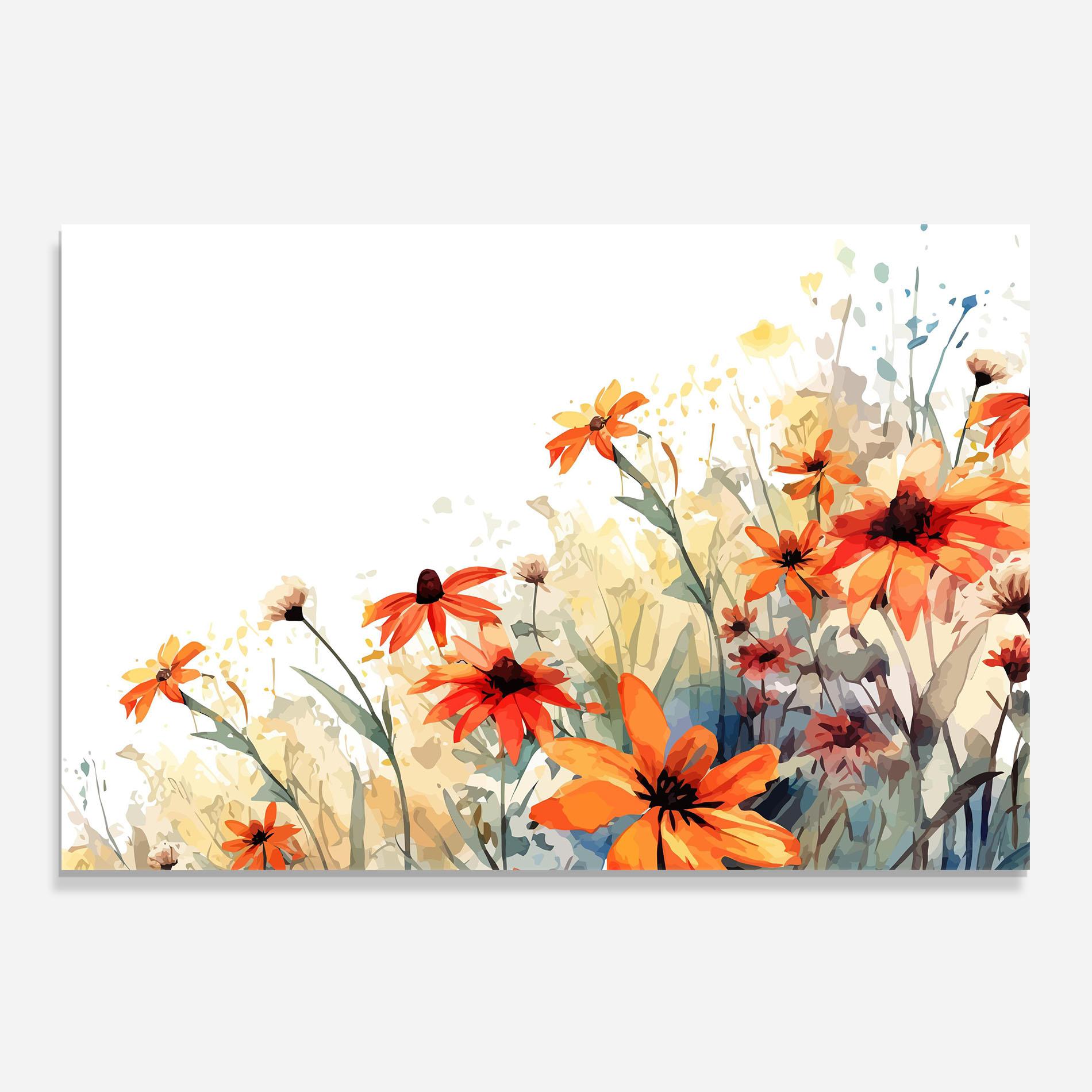 Panou Sticla Bucatarie Orange Daisy mockup 0