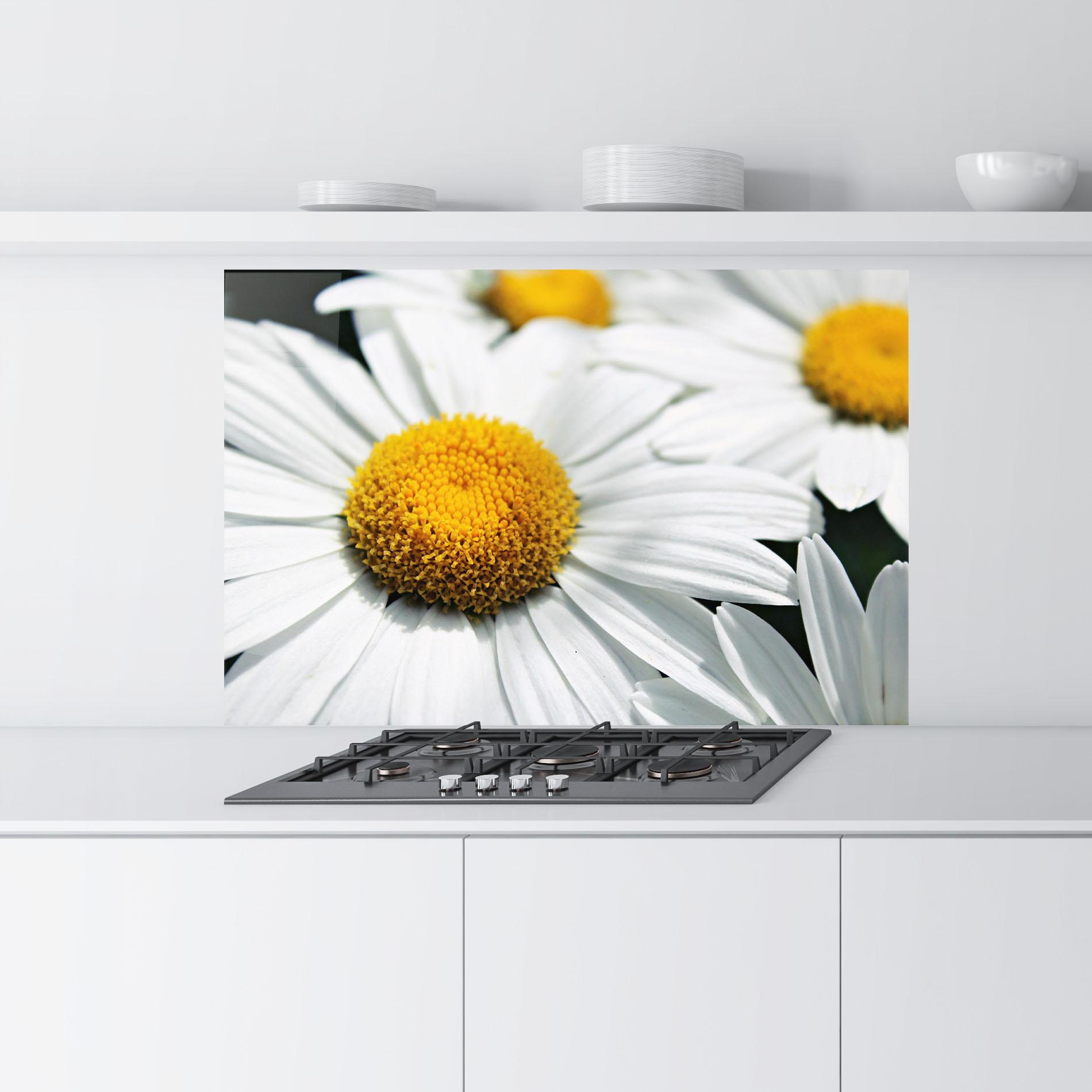 Panou Sticla Bucatarie Big Daisies mockup 9