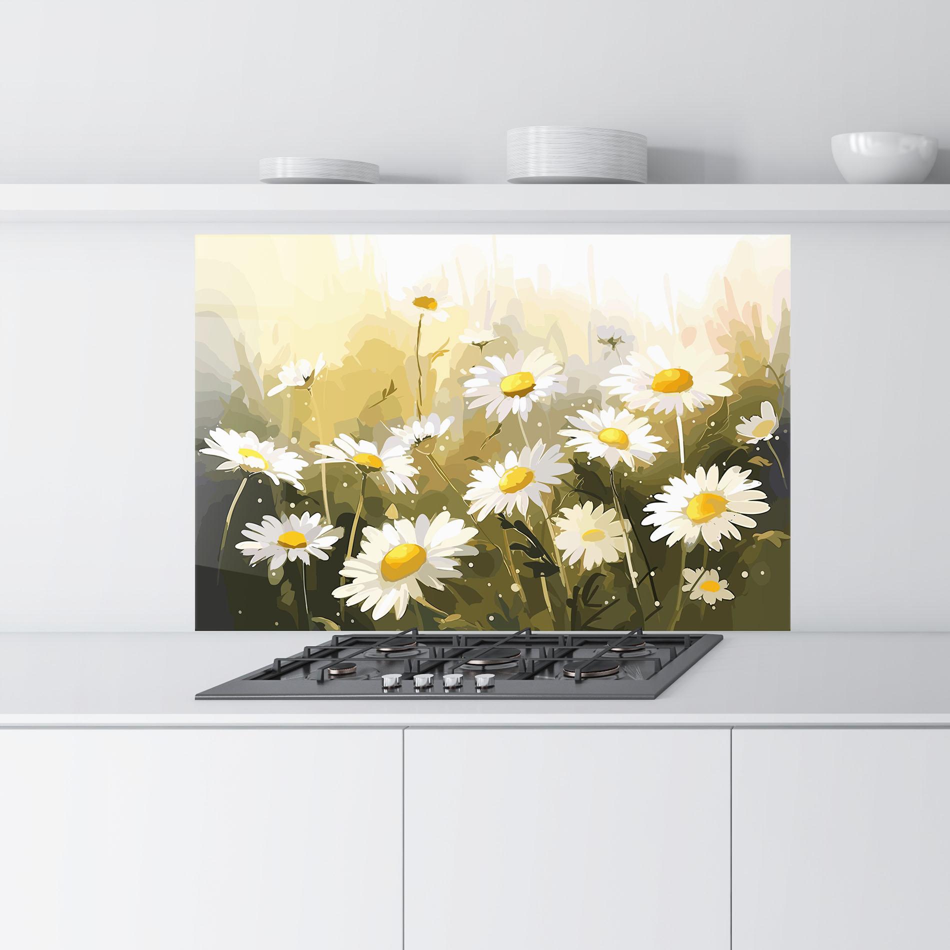 Panou Sticla Bucatarie Daily Daisy mockup 9