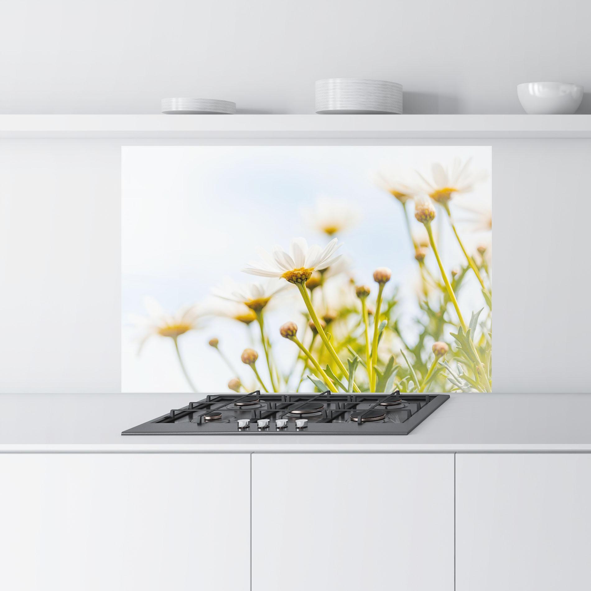 Panou Sticla Bucatarie Dreamy Daisy mockup 9