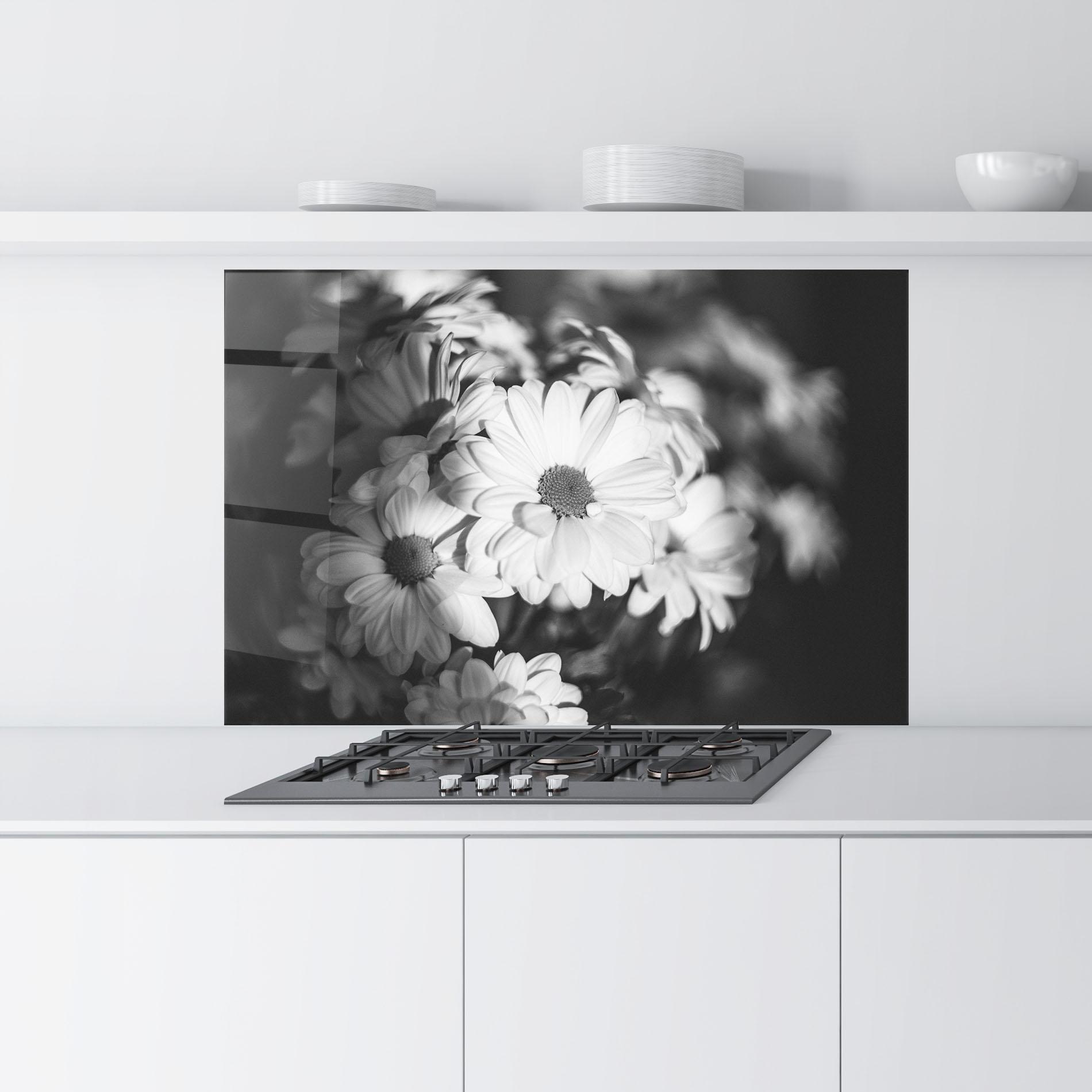 Panou Sticla Bucatarie Grey Daisy mockup 9