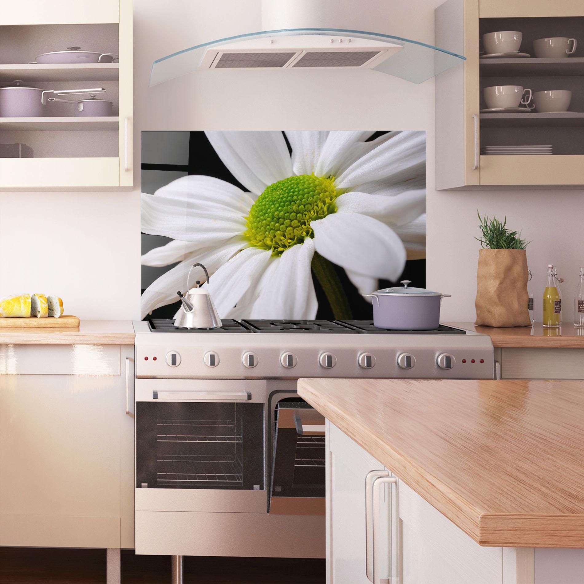 Panou Sticla Bucatarie Green Middle Daisy mockup 1