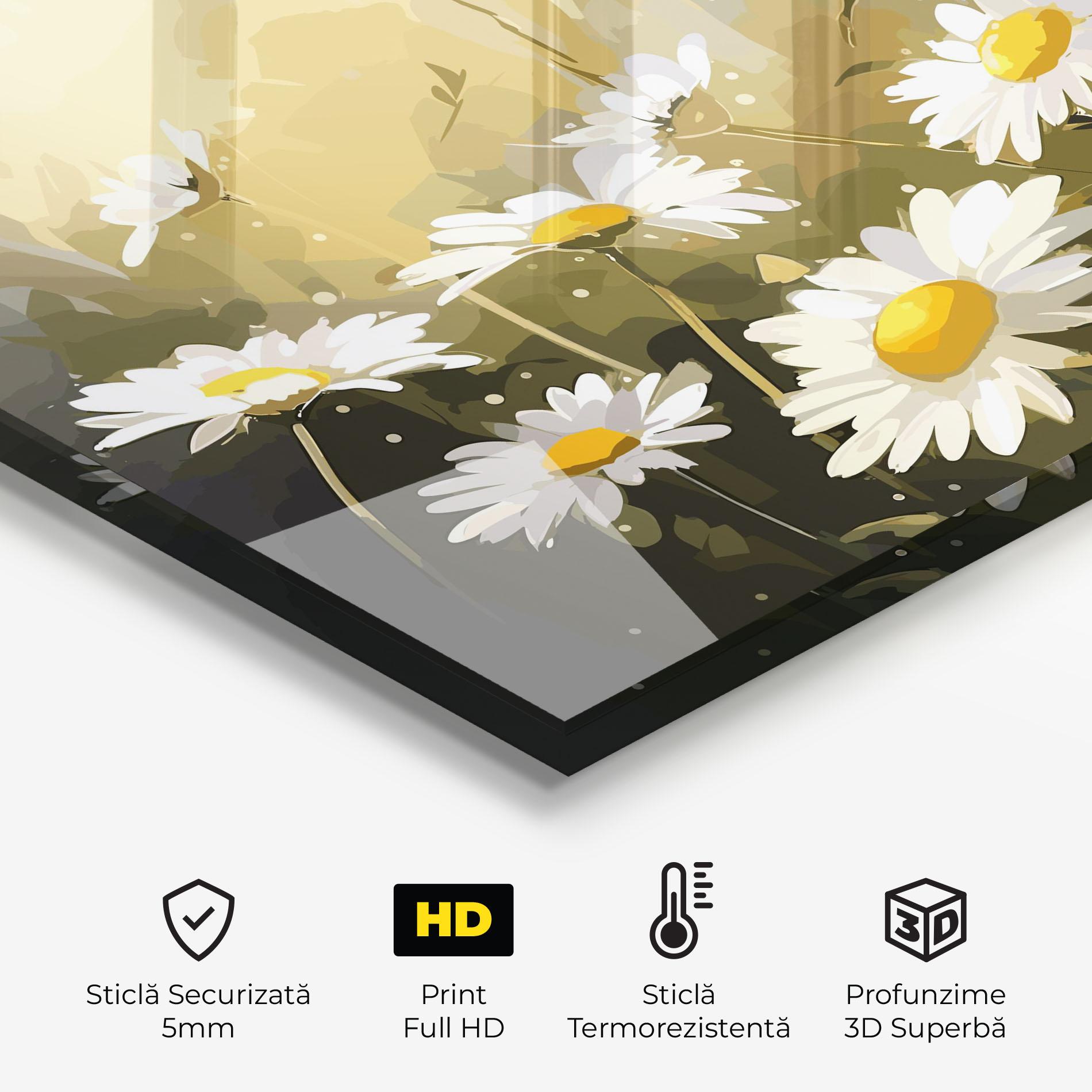 Panou Sticla Bucatarie Daily Daisy mockup 2
