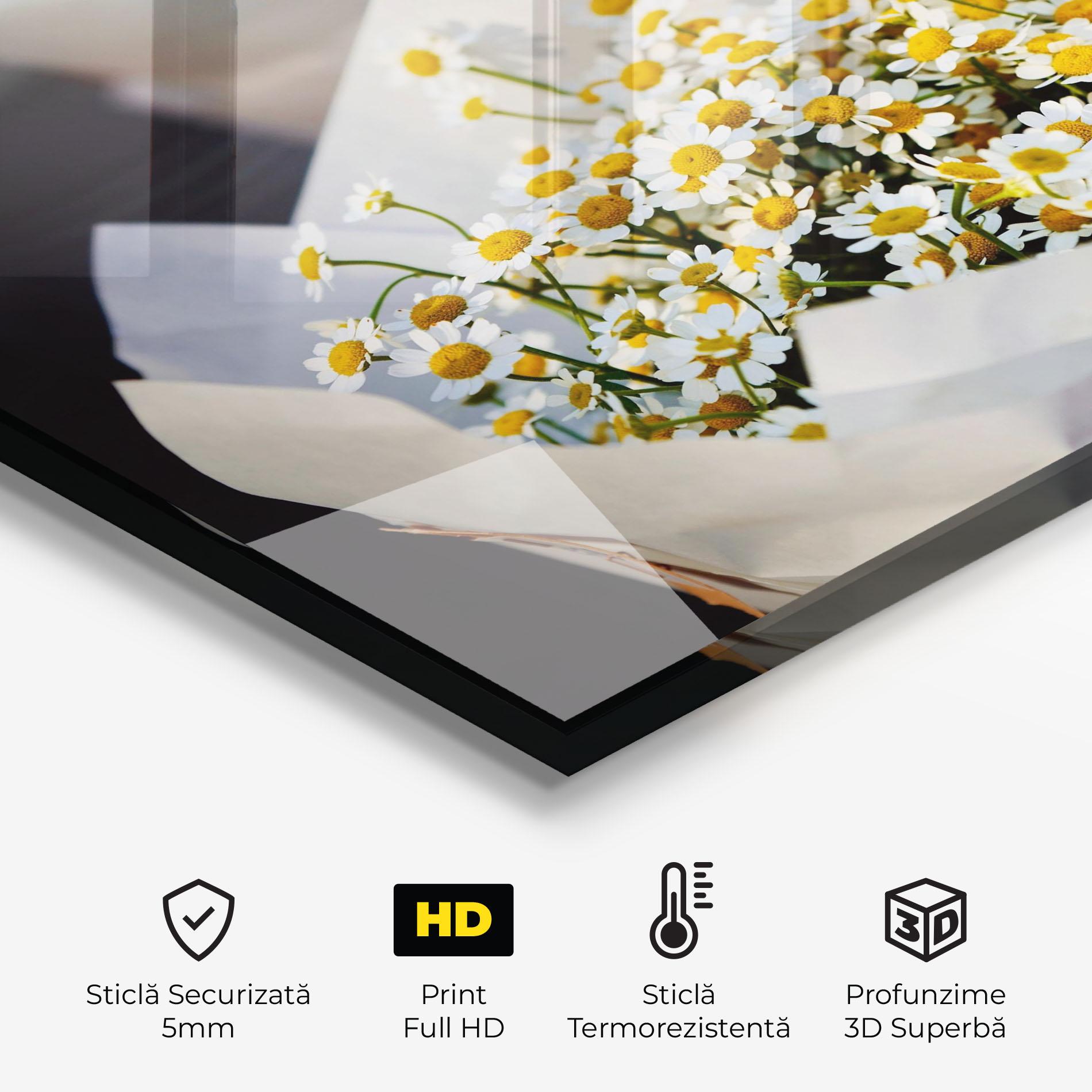 Panou Sticla Bucatarie Daisy Bouquet mockup 2