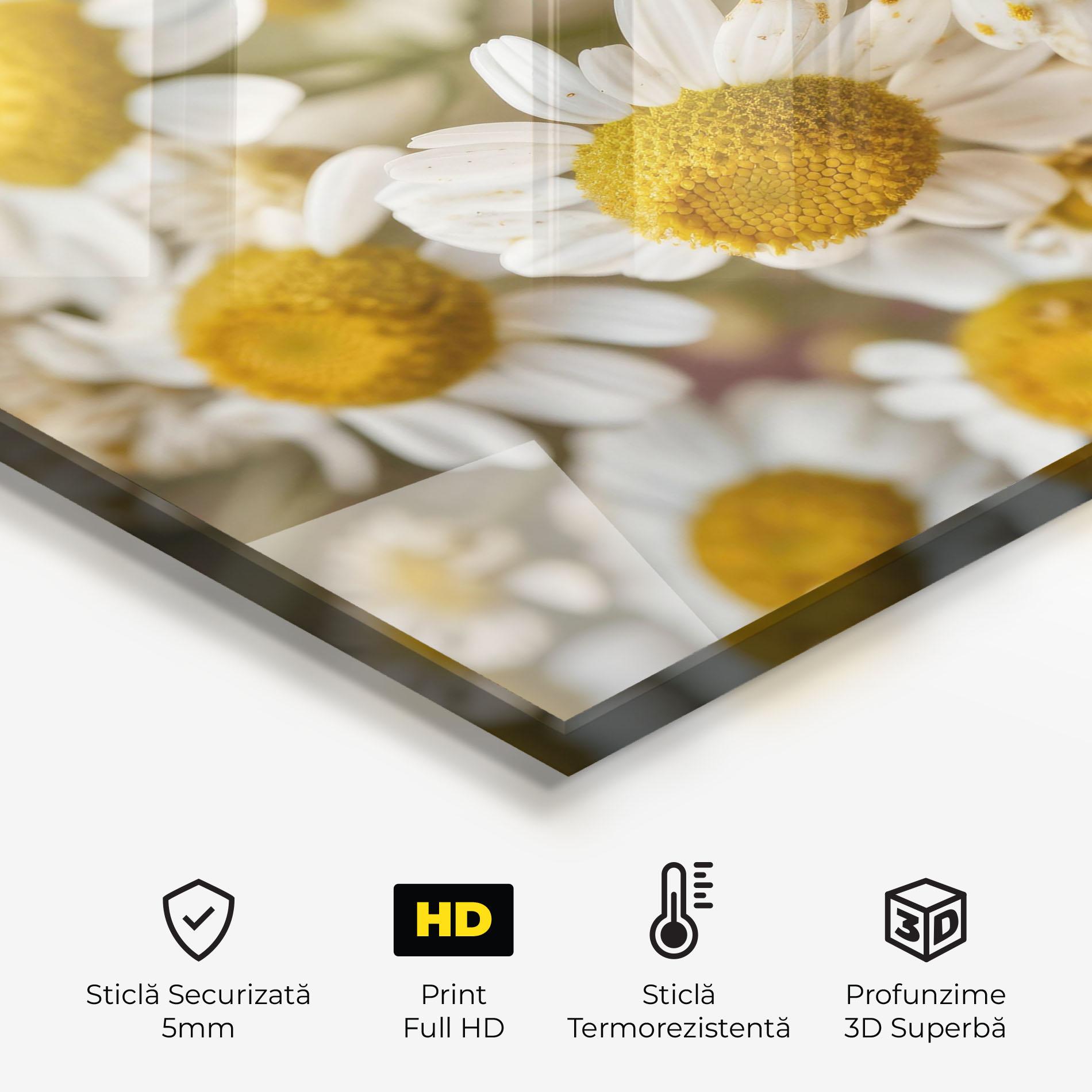 Panou Sticla Bucatarie Daisy Wall mockup 2