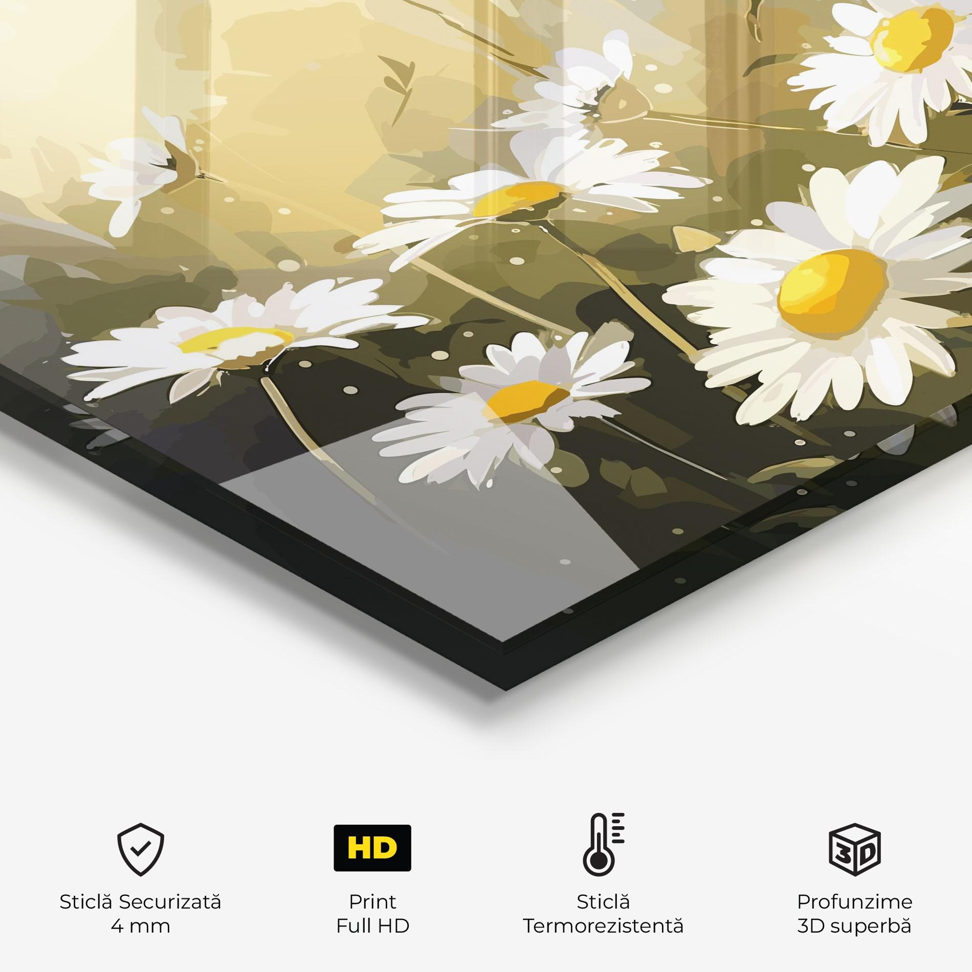 Panou Sticla Bucatarie Daily Daisy mockup 2