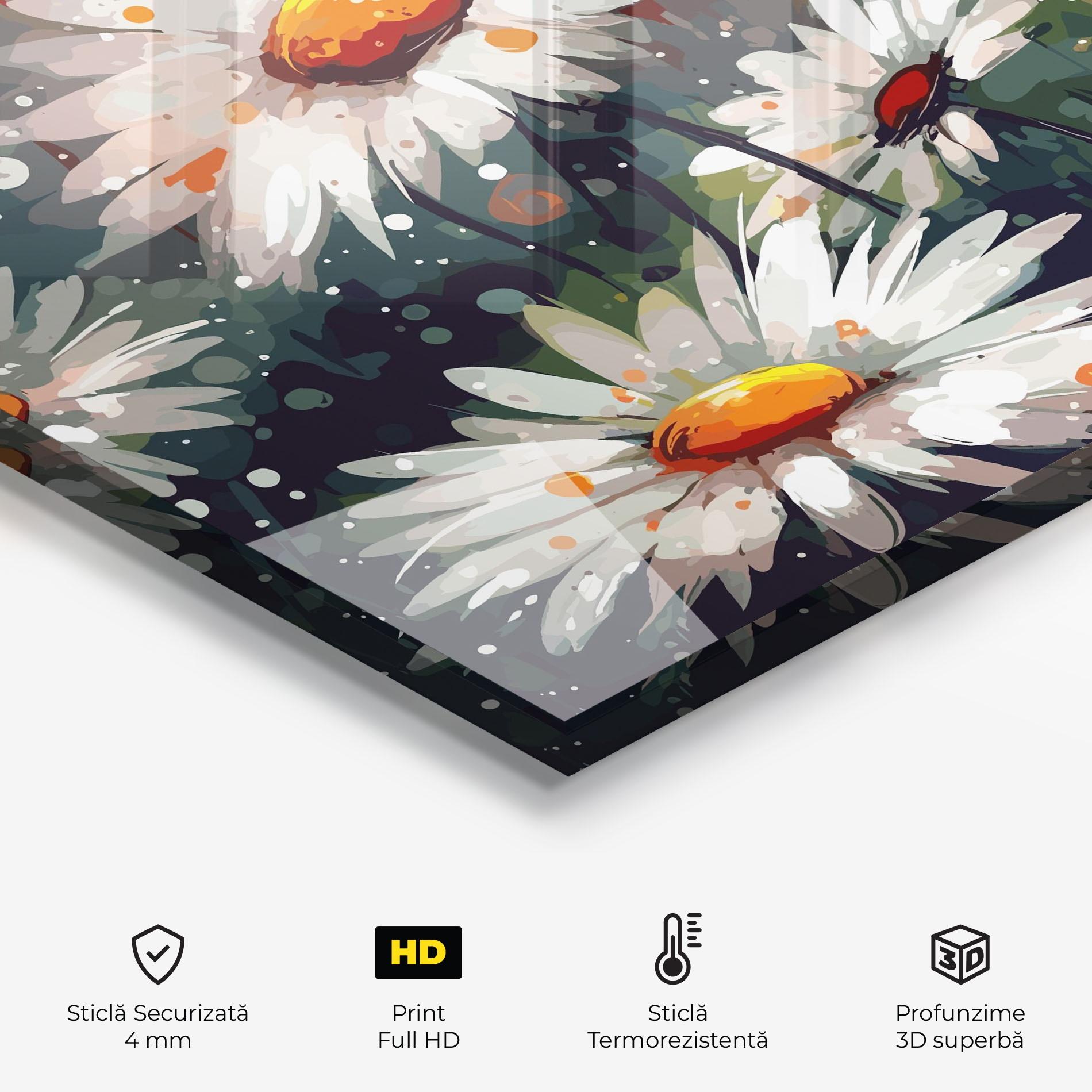 Panou Sticla Bucatarie Daisy Art mockup 2